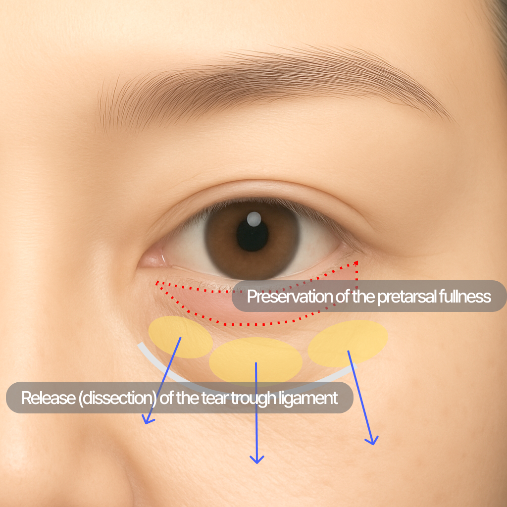 under-eye fat repositioning surgical diagram