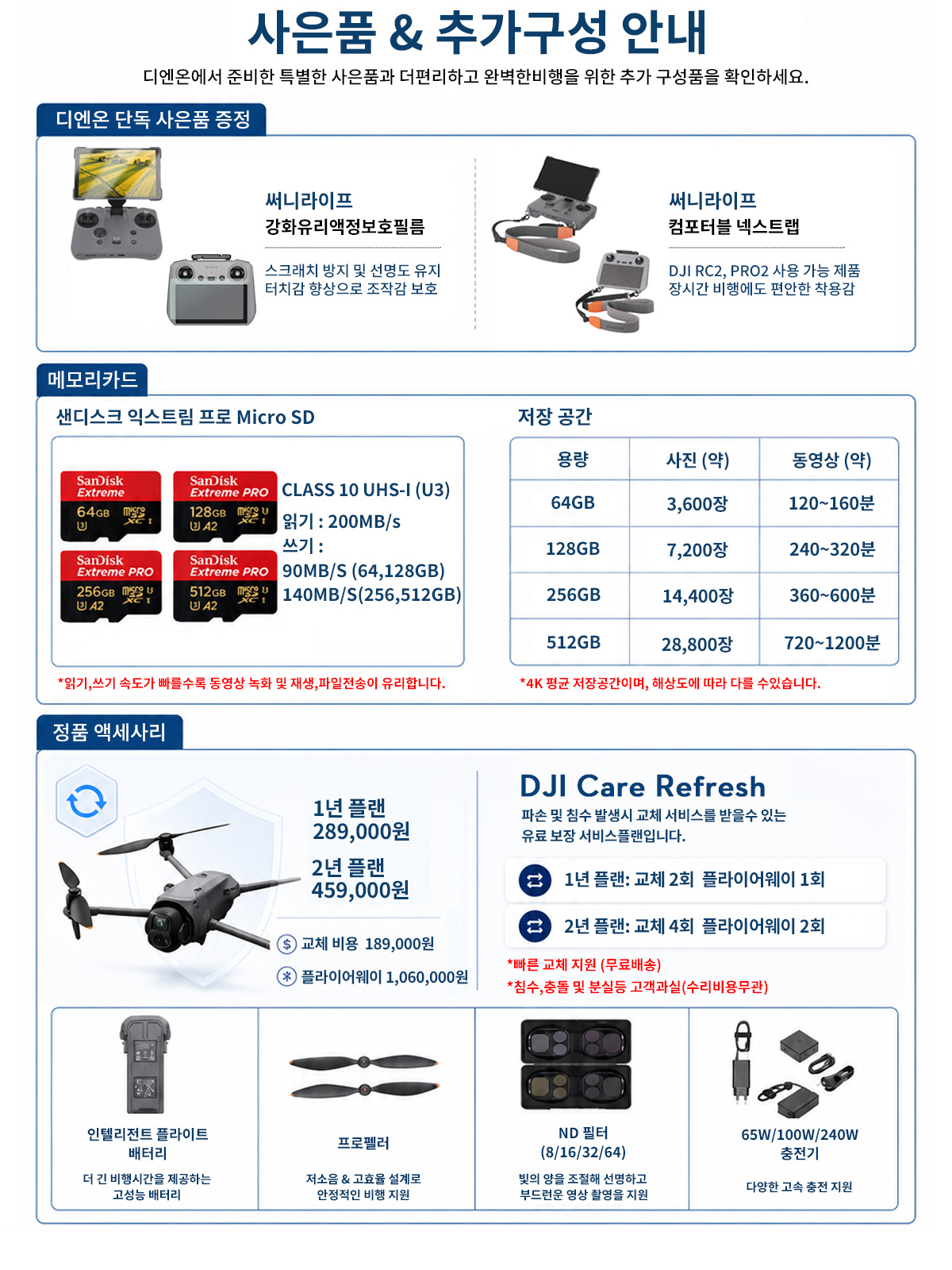 DJI 매빅4 프로 플라이모어 콤보 RC2 제품 이미지