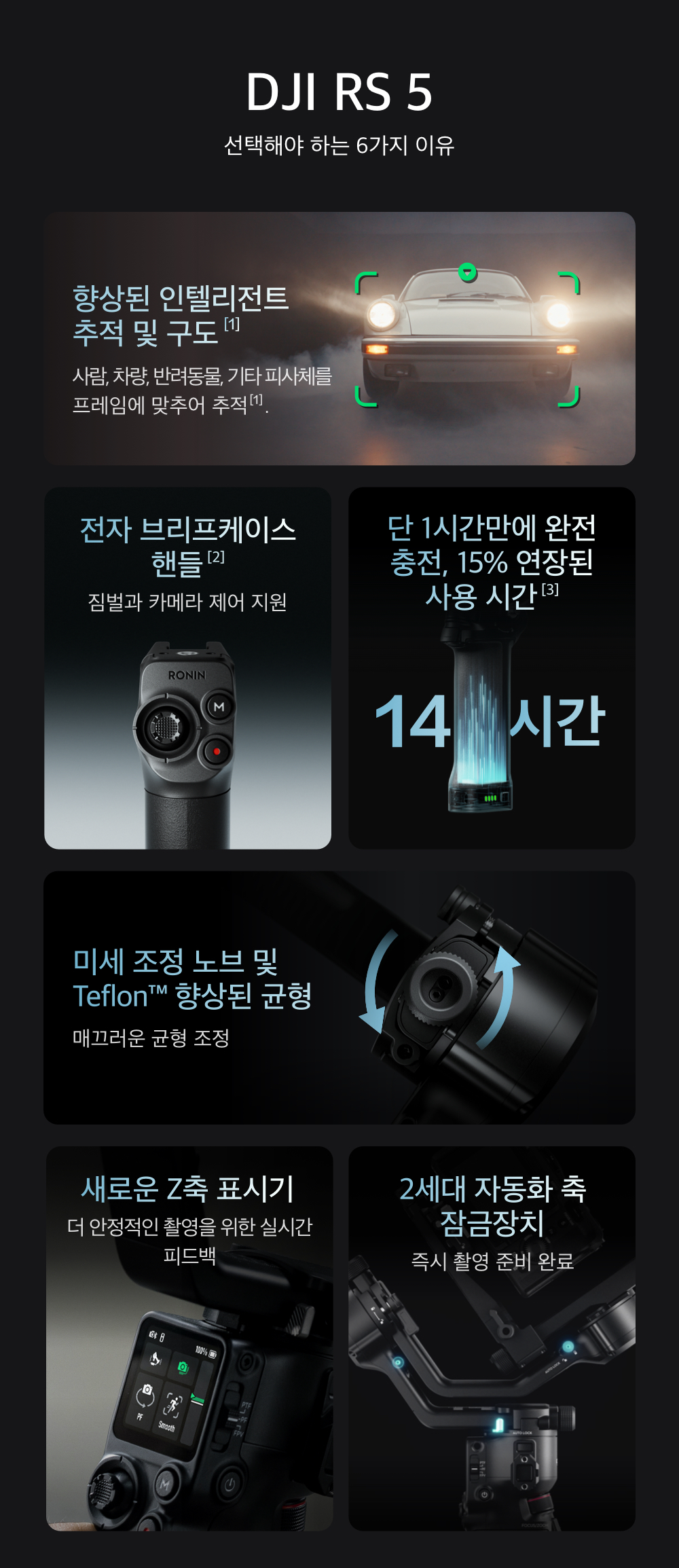 DJI RS5 ActiveTrack | 사람 차량 반려동물 추적 짐벌