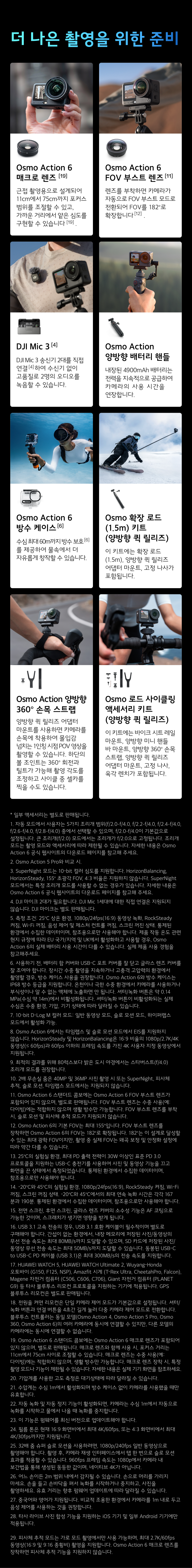 DJI Osmo Action 6 구성품 구성 안내 이미지