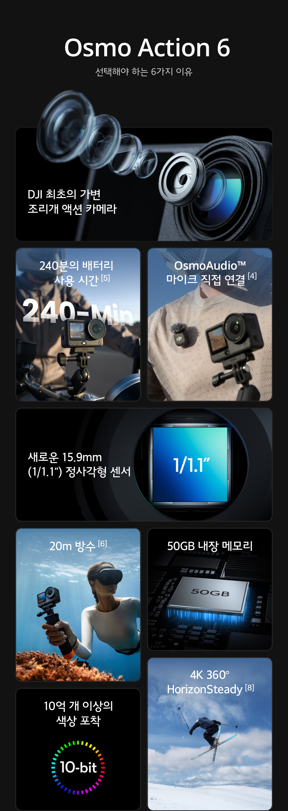 DJI Osmo Action 6 선택해야 하는 6가지 이유 요약 이미지