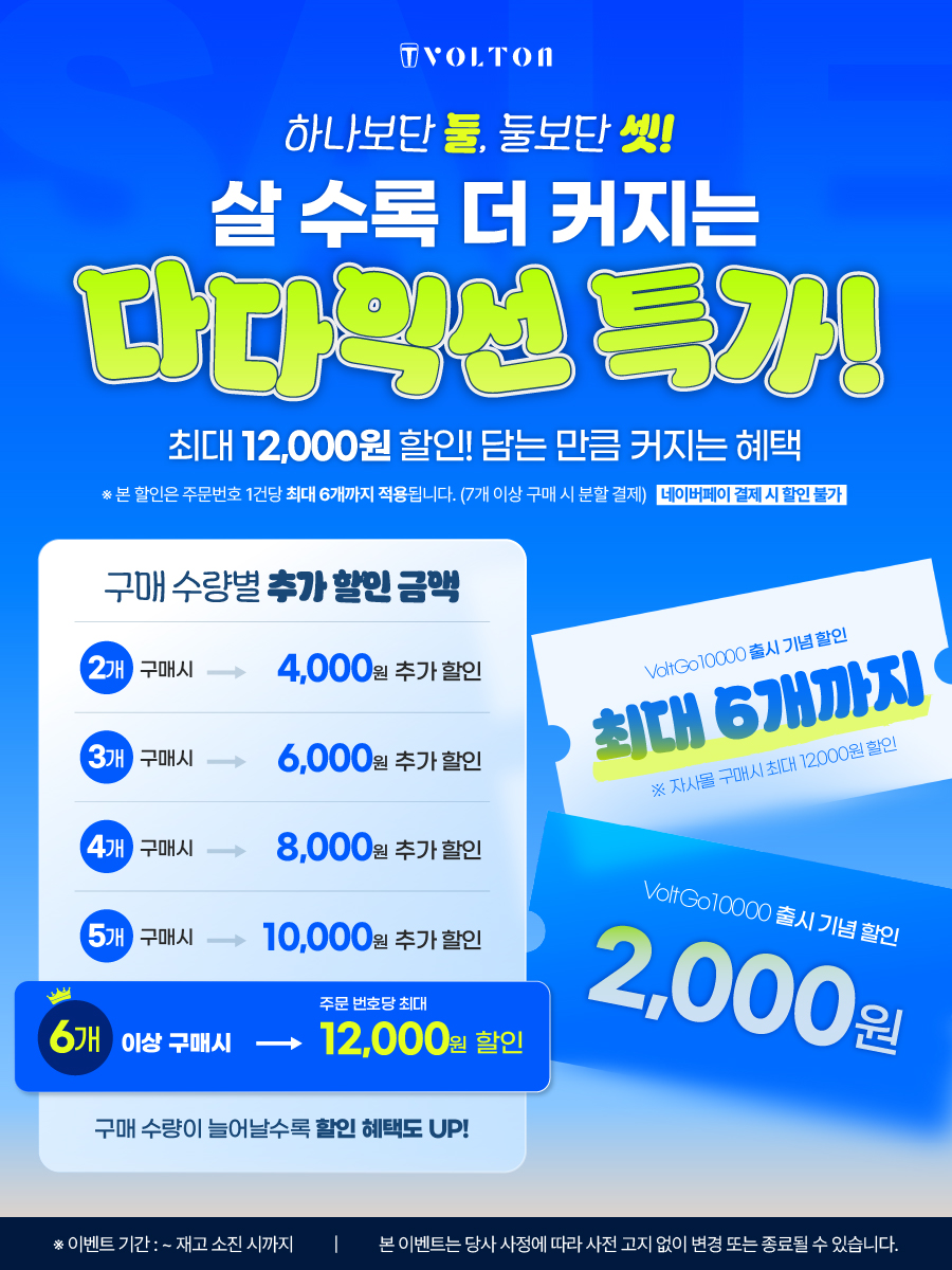 볼트고 10000mAh 22.5W 고속충전 일체형 미니 보조배터리