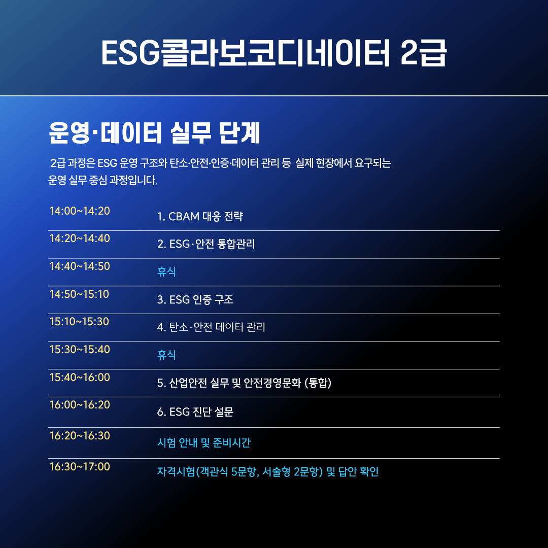 [2급] ESG 콜라보 코디네이터 자격증
