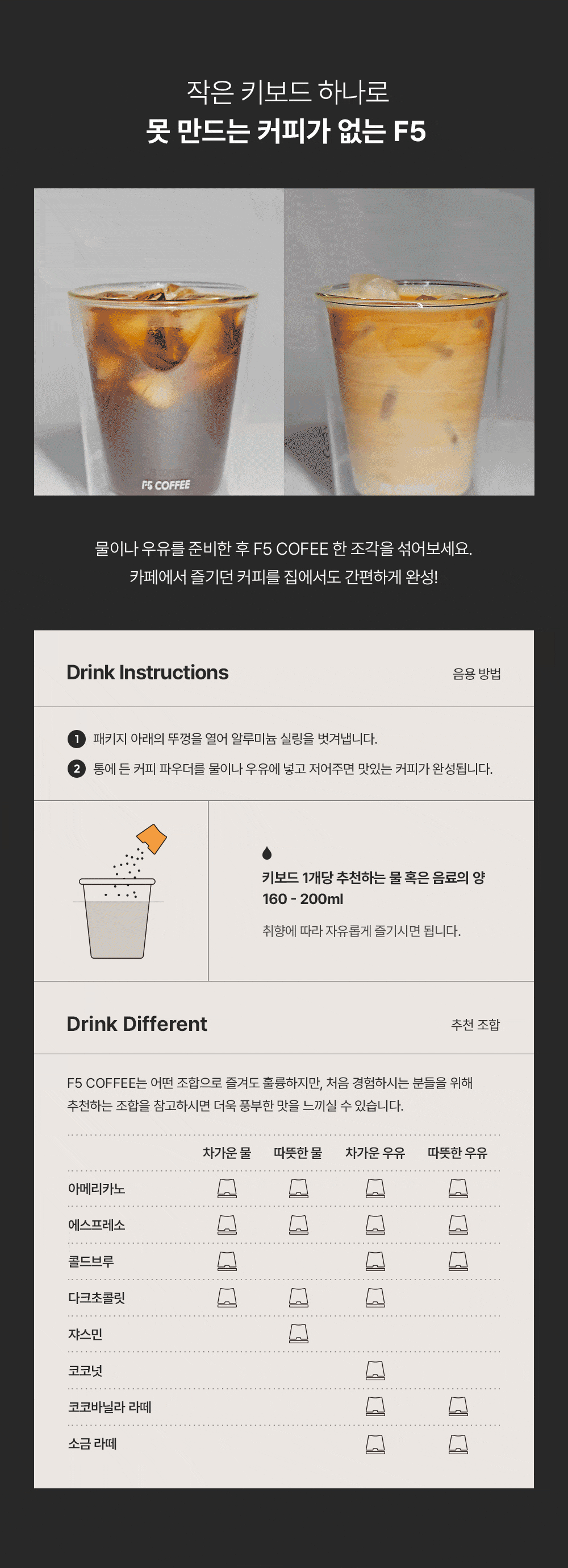 F5 x 별님 공동구매 콜드브루 프리미엄 커피 24개입(8종혼합)
