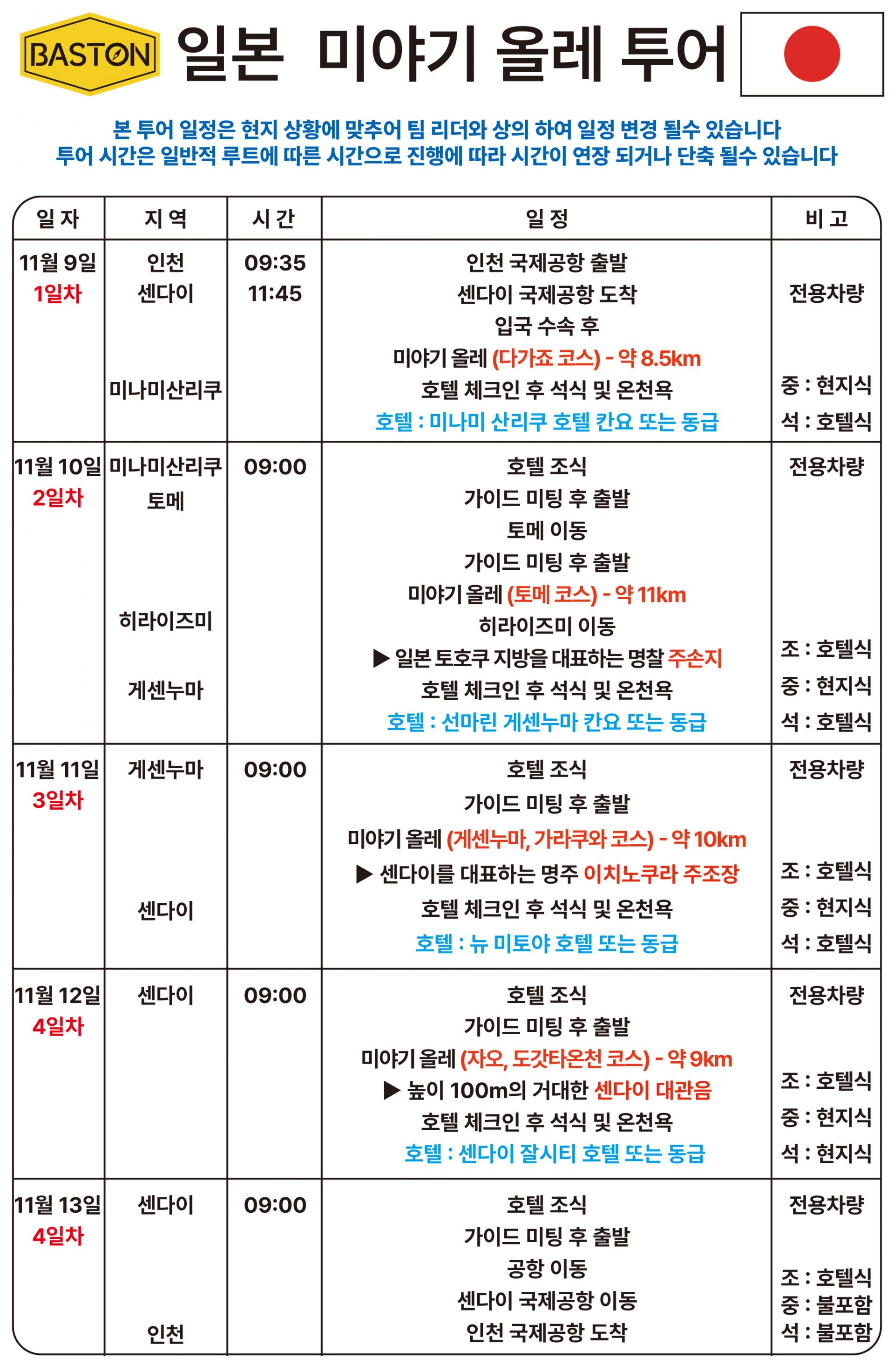26년 11월 미야기올레 트레킹