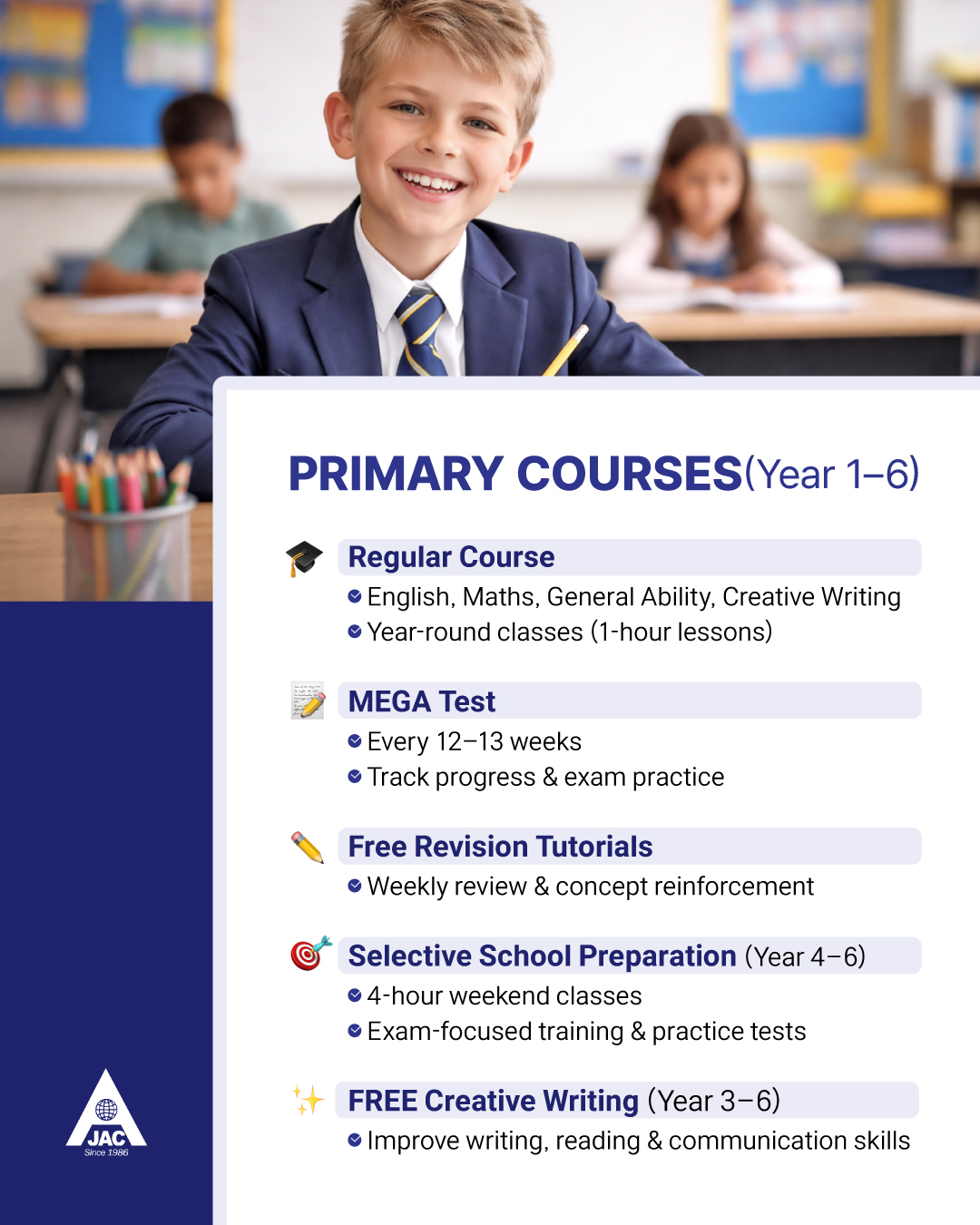 📘 PRIMARY COURSES (Year 1–6) : James An College Inala | News