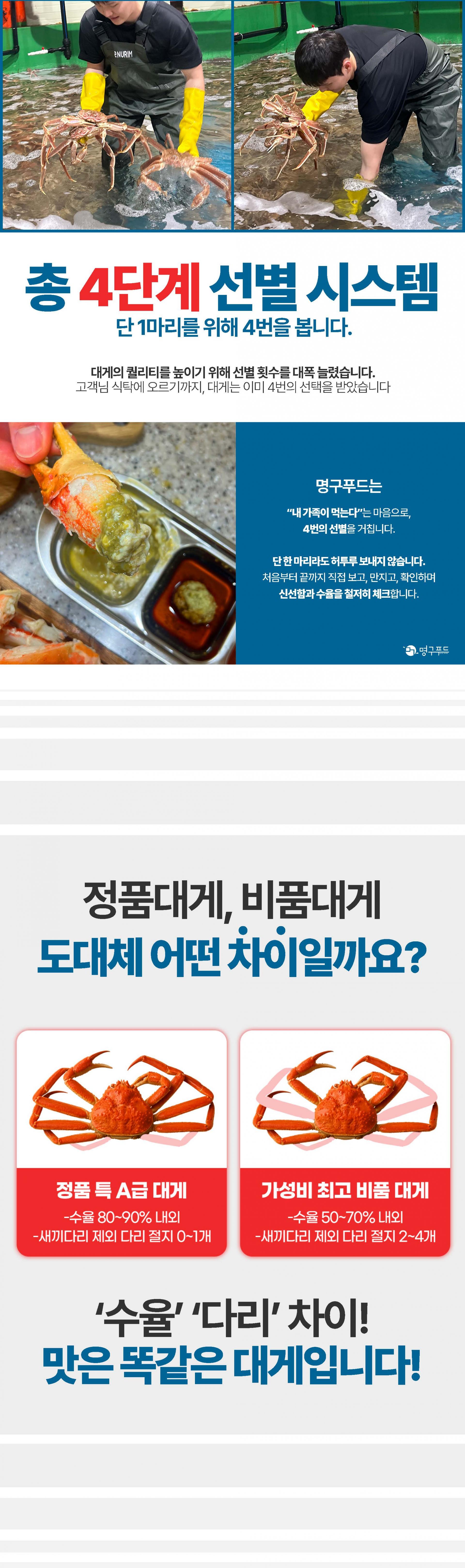 러시아 B급 비품 자숙 대게 3kg(2~4마리)