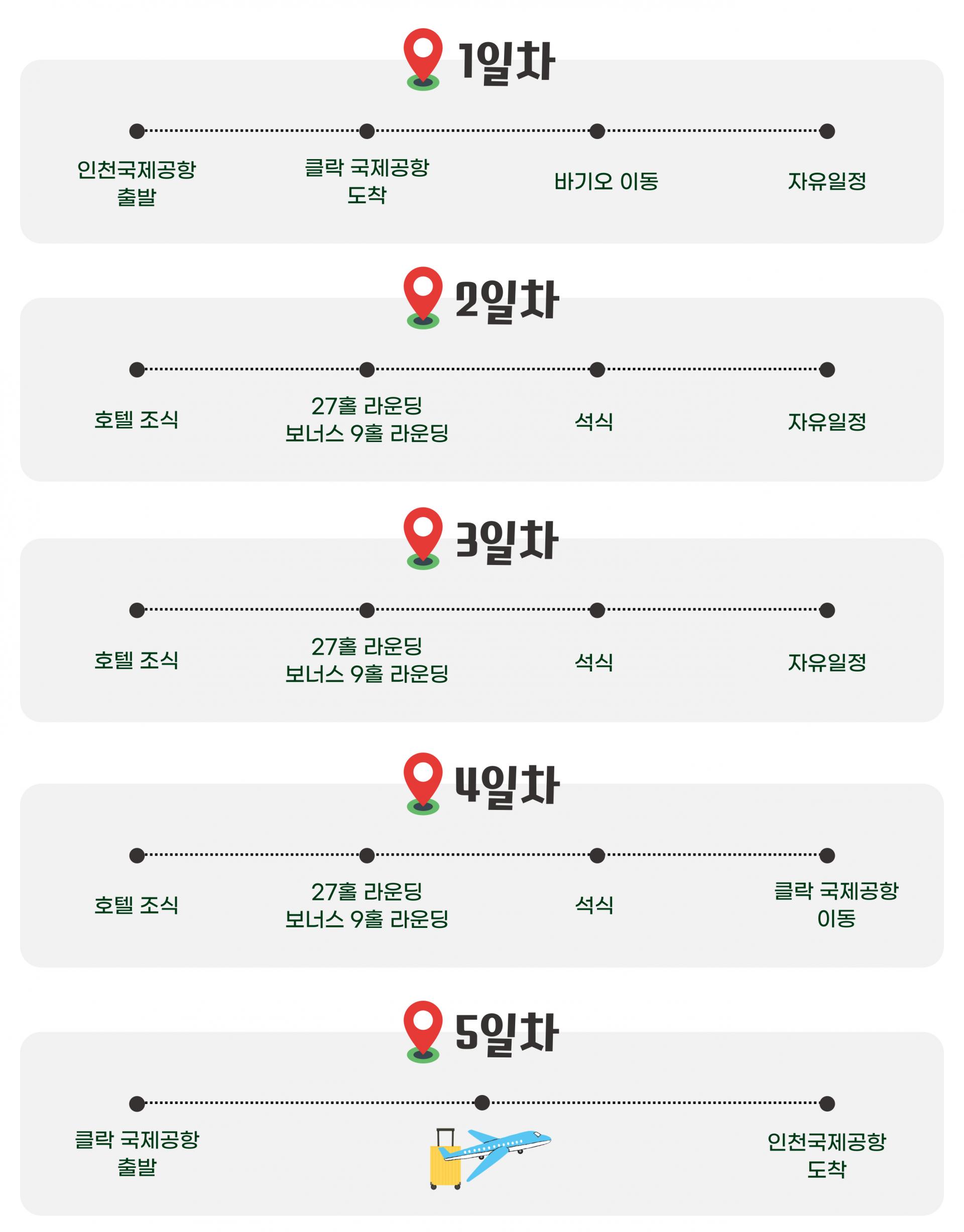 바기오 파인우드CC 3박 5일 골프 투어 패키지
