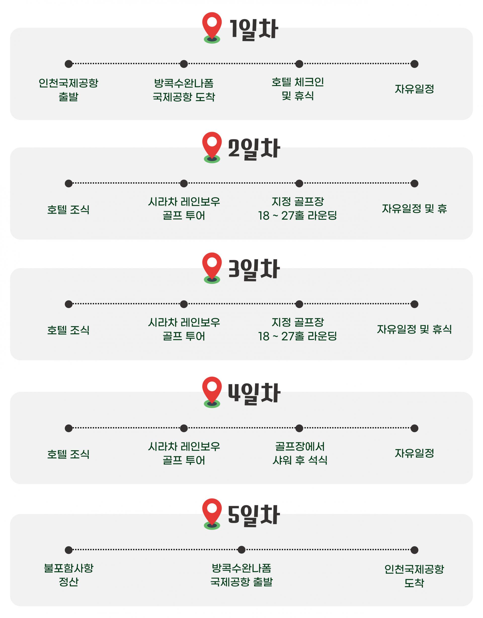 태국 시라차 레인보우 골프 여행 3박 5일 패키지