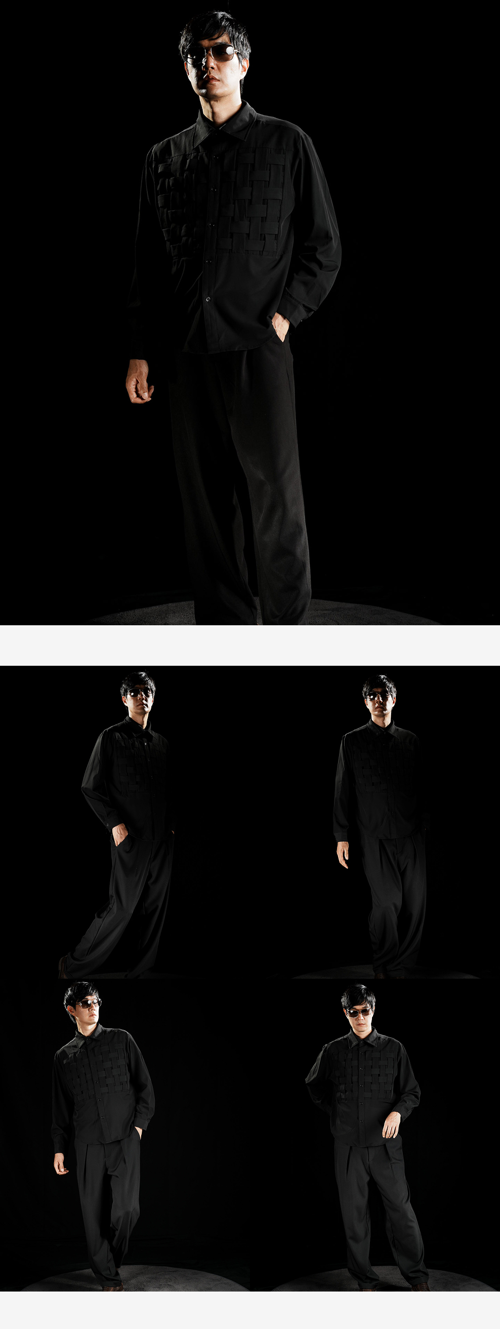 블랙 위브 셔츠