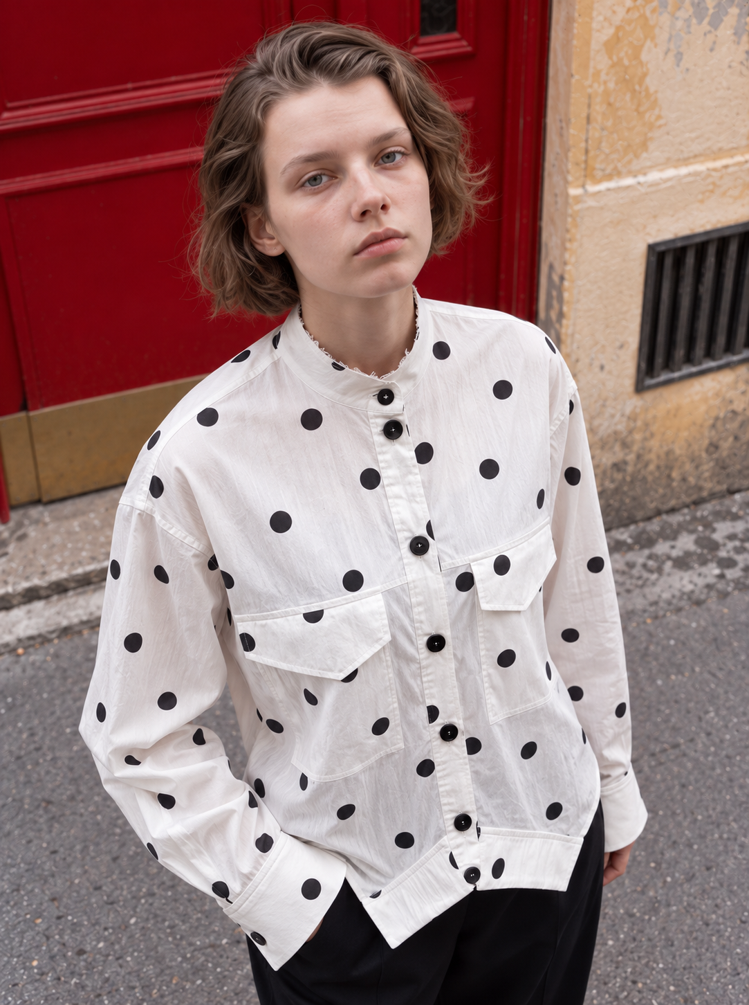 Sculptural Polka Dot Shirt