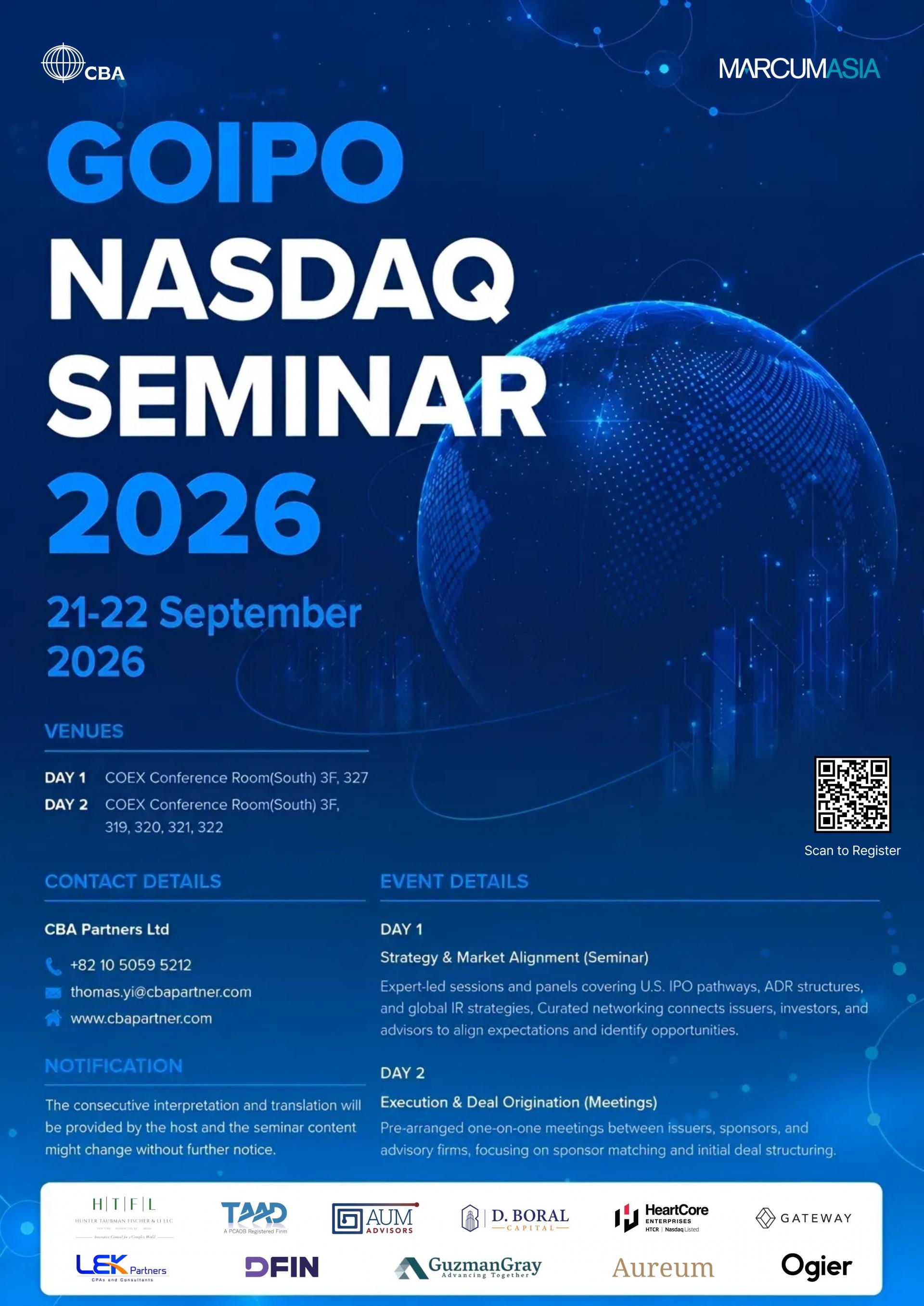 GoIPO Nasdaq Seminar 2026 sponsor announcement