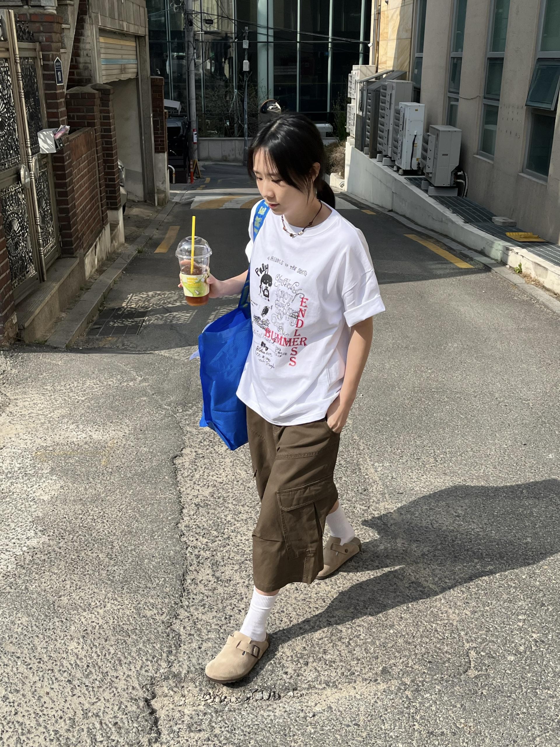 (UNISEX) Line Cargo Bermuda Pants