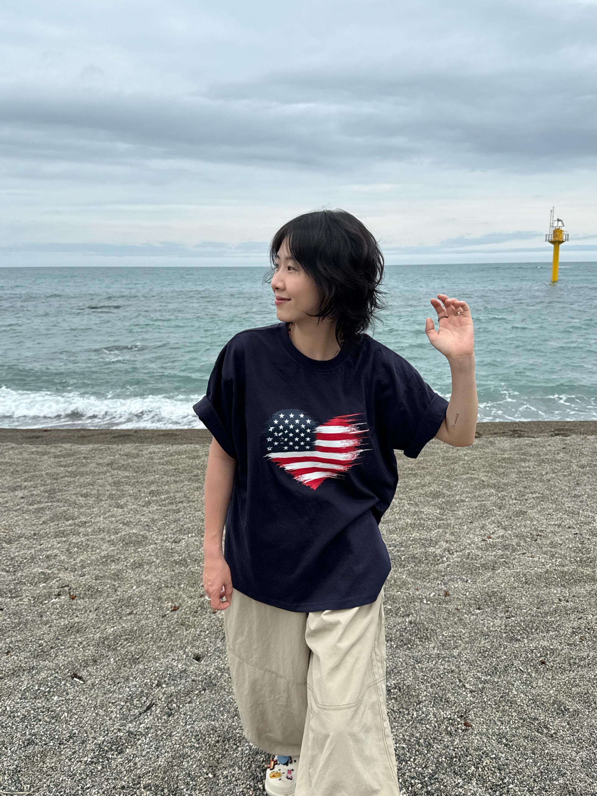 (USNISEX) Vintage USA Heart Tee