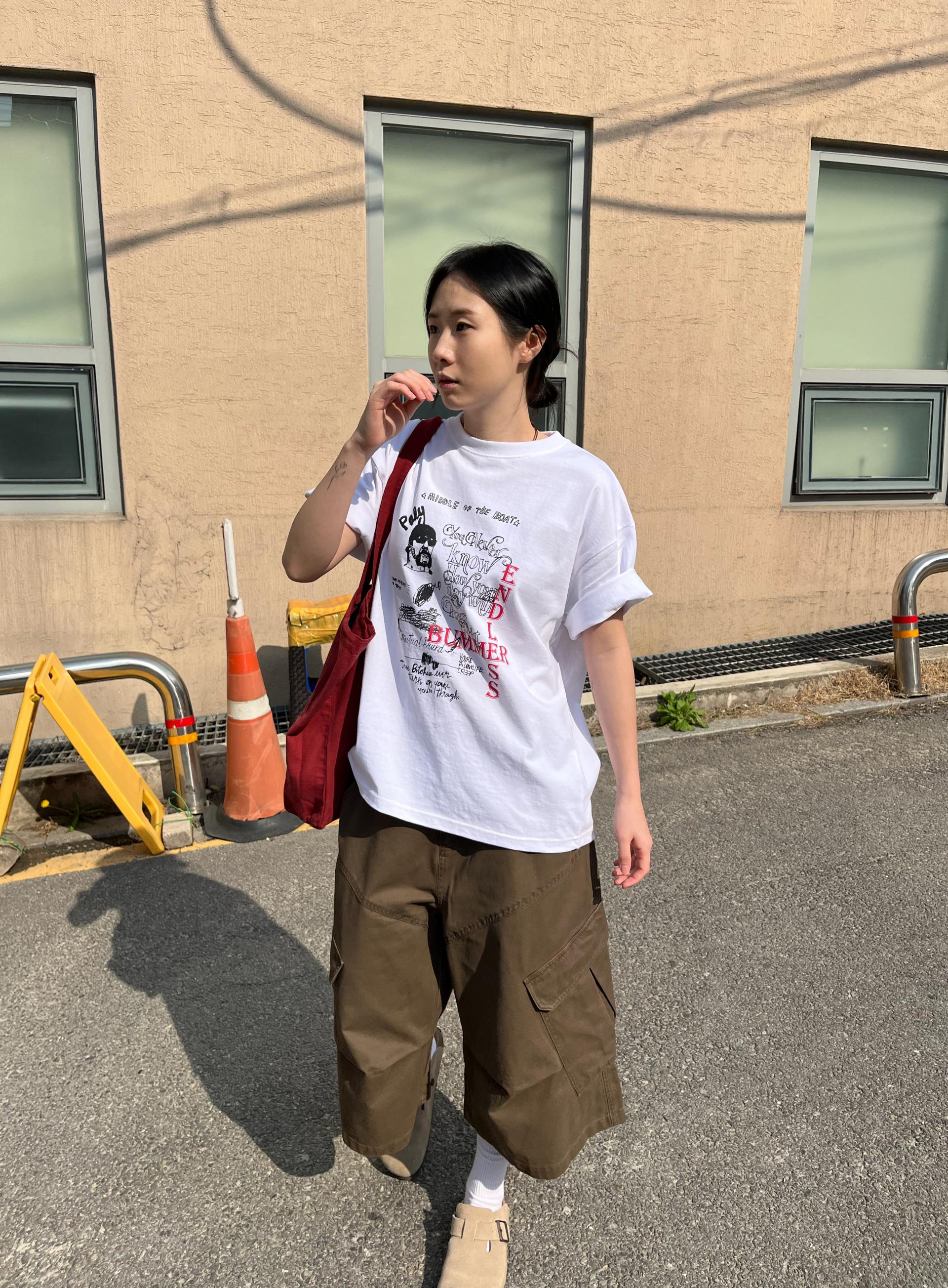 (UNISEX) Line Cargo Bermuda Pants