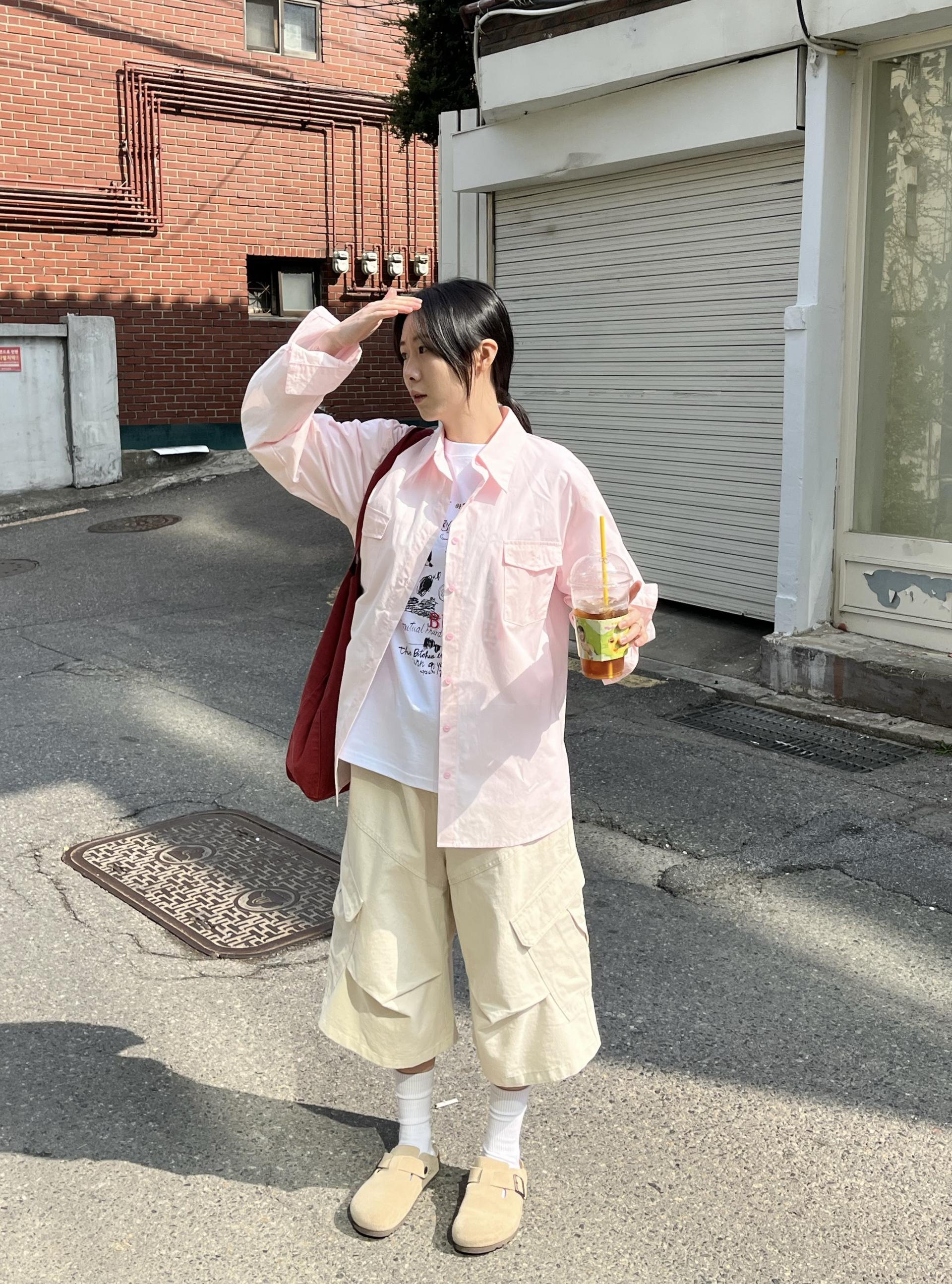 (UNISEX) Line Cargo Bermuda Pants