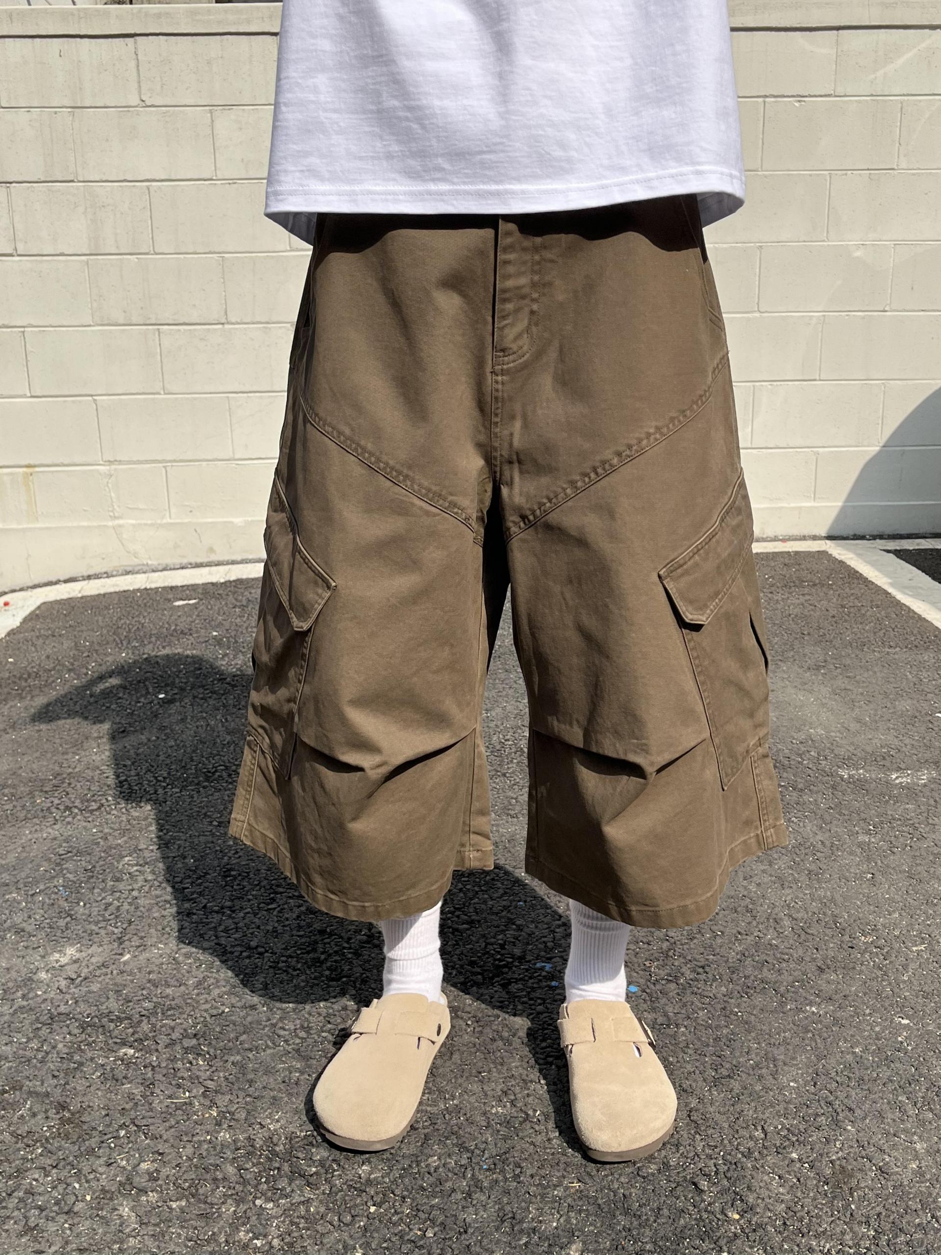 (UNISEX) Line Cargo Bermuda Pants