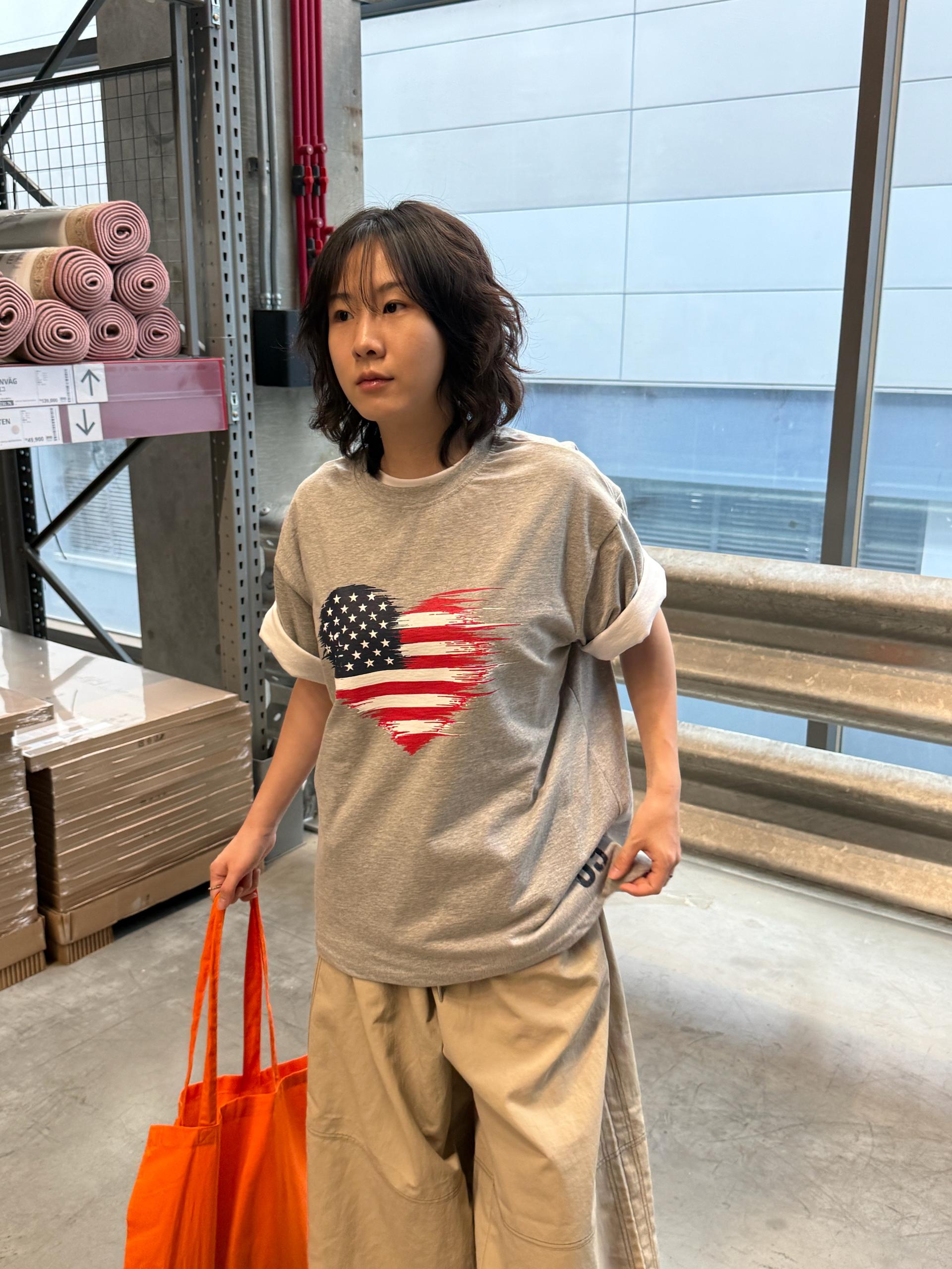(USNISEX) Vintage USA Heart Tee