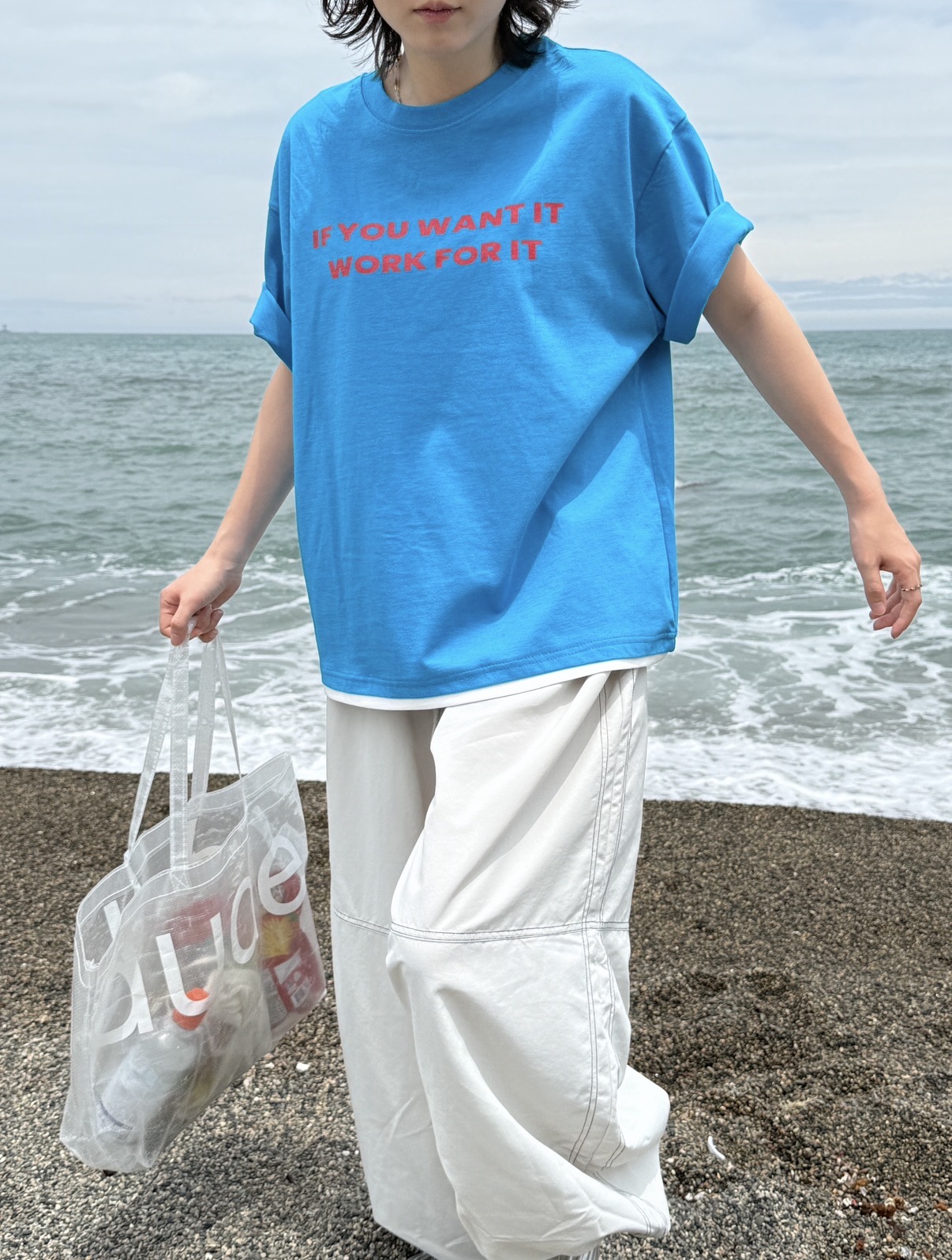 (UNISEX) Layered Slogan Tee