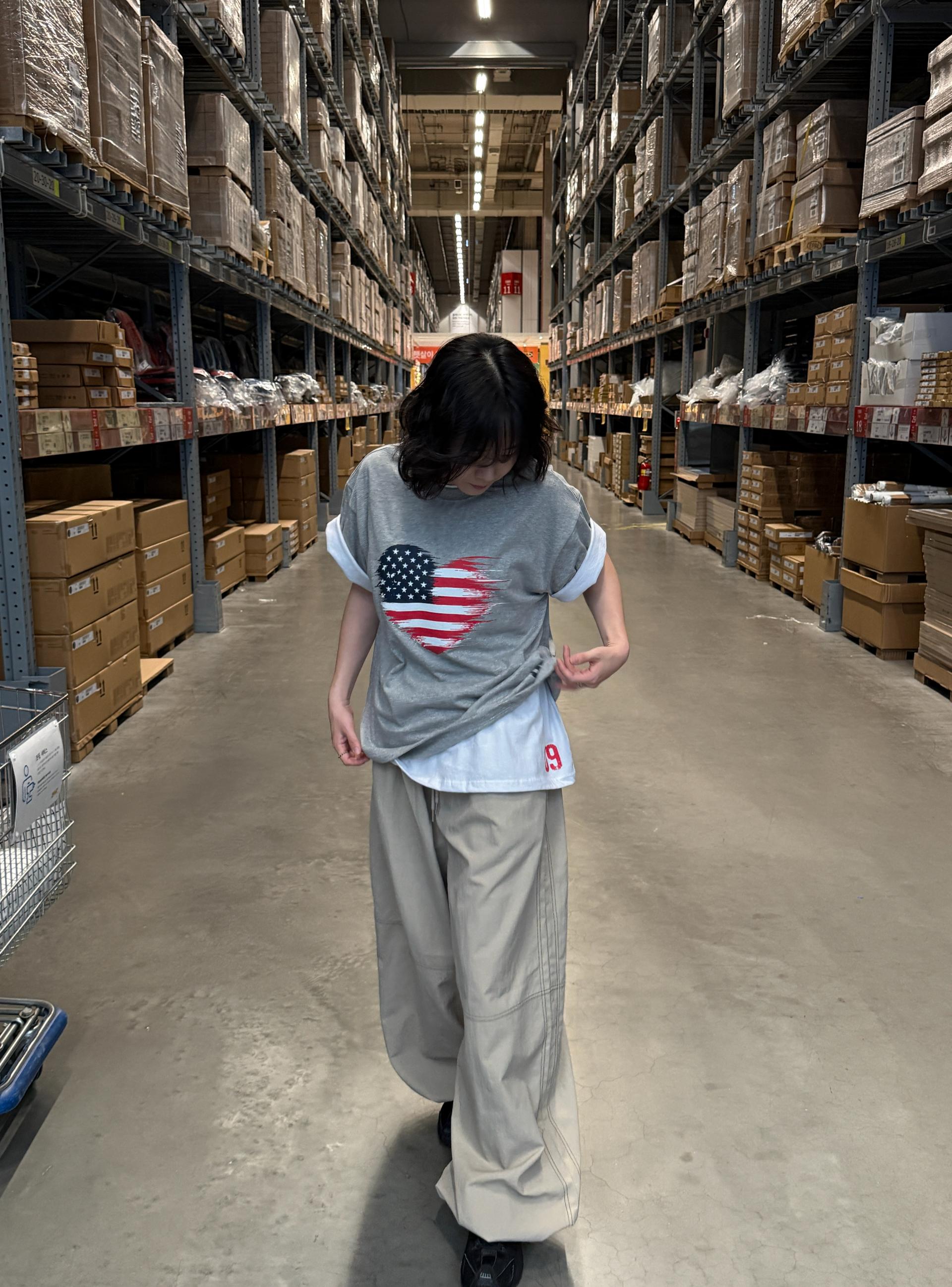 (USNISEX) Vintage USA Heart Tee