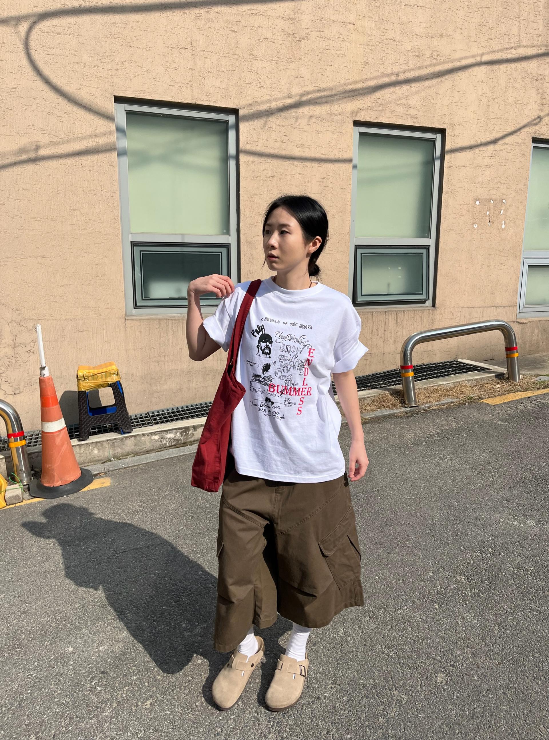 (UNISEX) Line Cargo Bermuda Pants