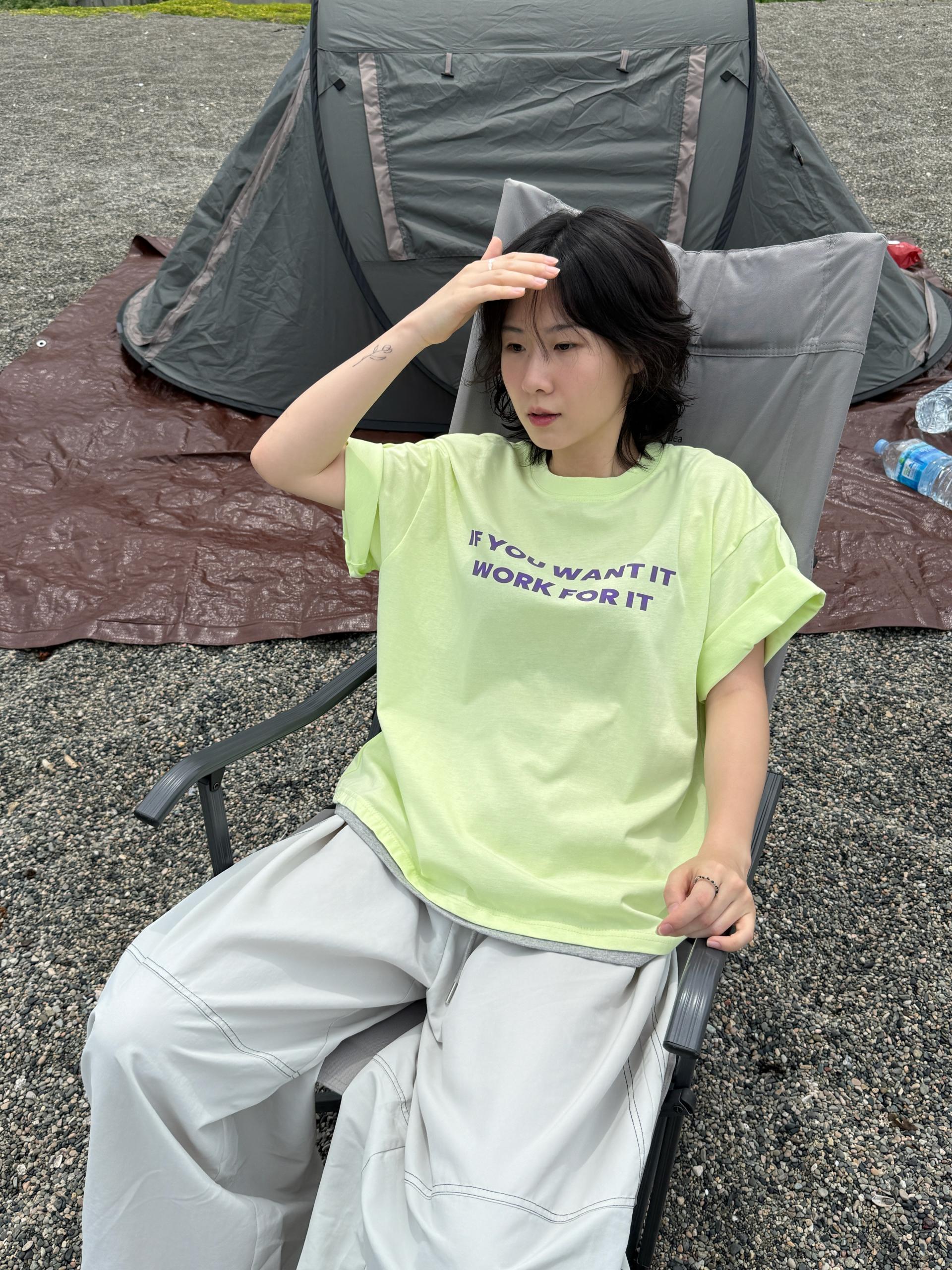 (UNISEX) Layered Slogan Tee