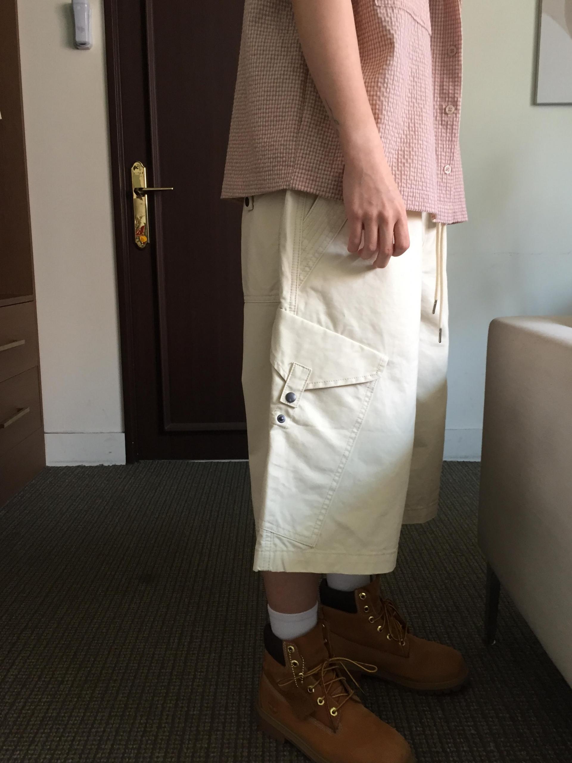 (UNISEX) Plate Snap Bermuda Pants