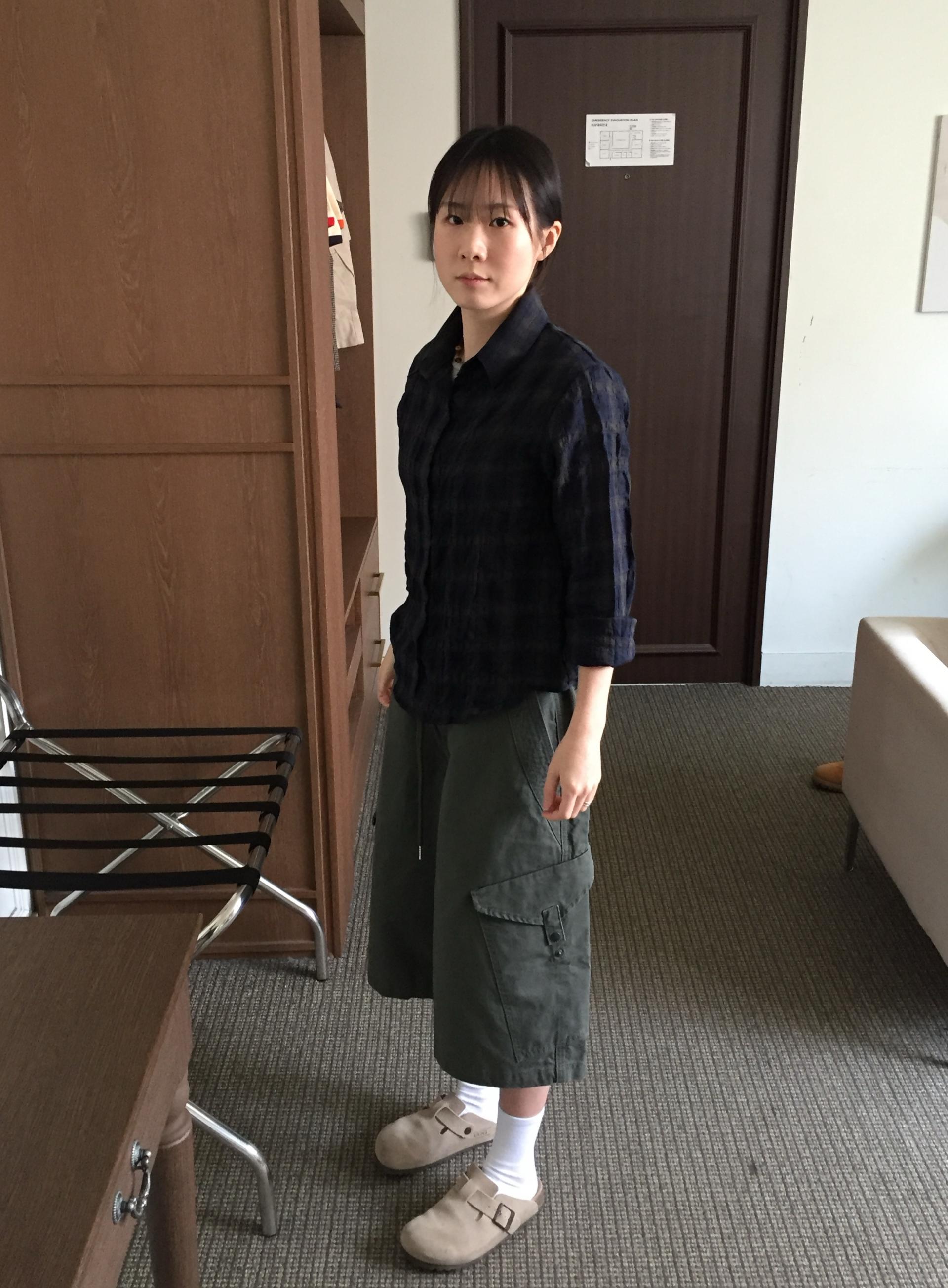 (UNISEX) Plate Snap Bermuda Pants