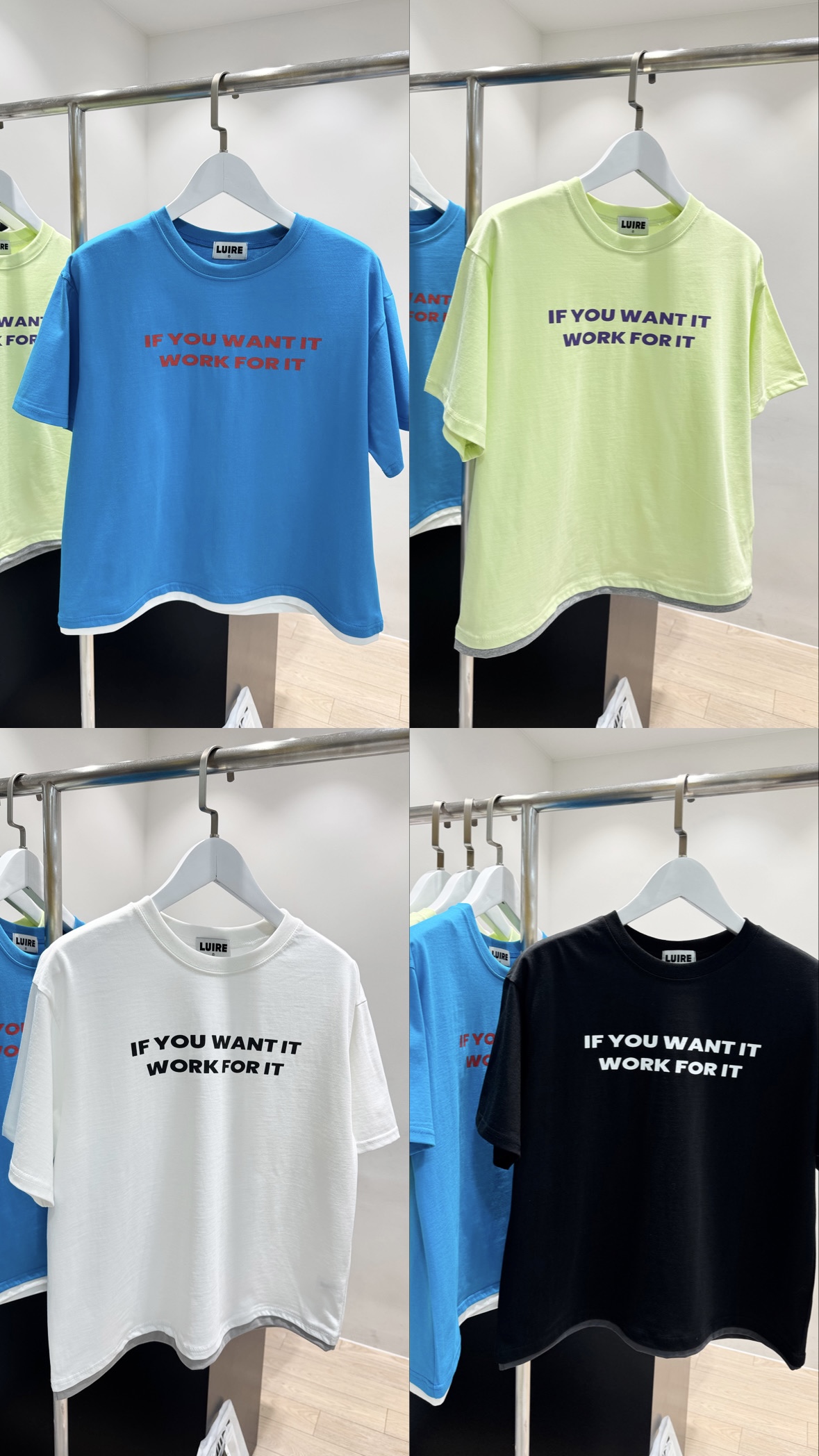 (UNISEX) Layered Slogan Tee
