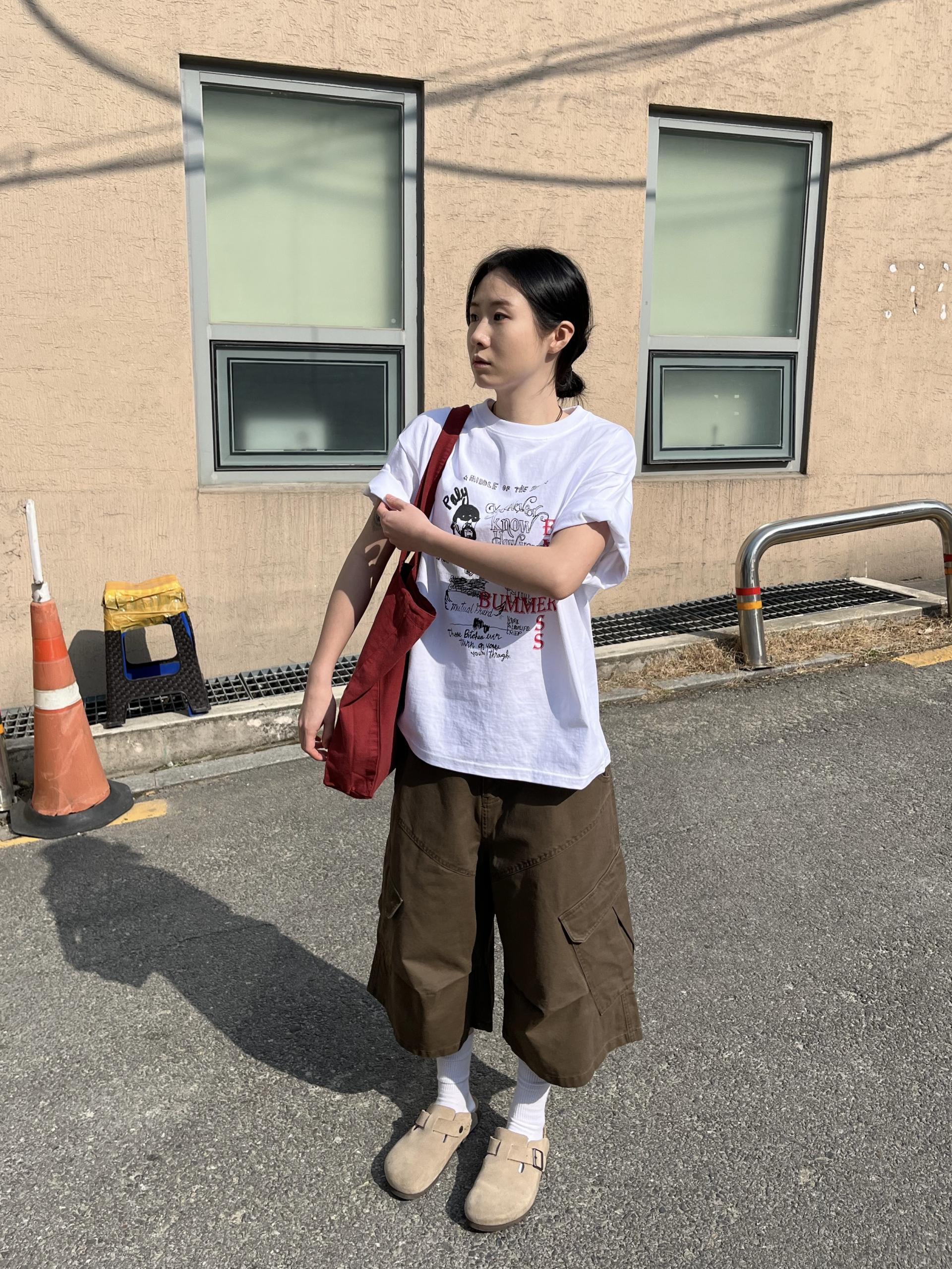 (UNISEX) Line Cargo Bermuda Pants