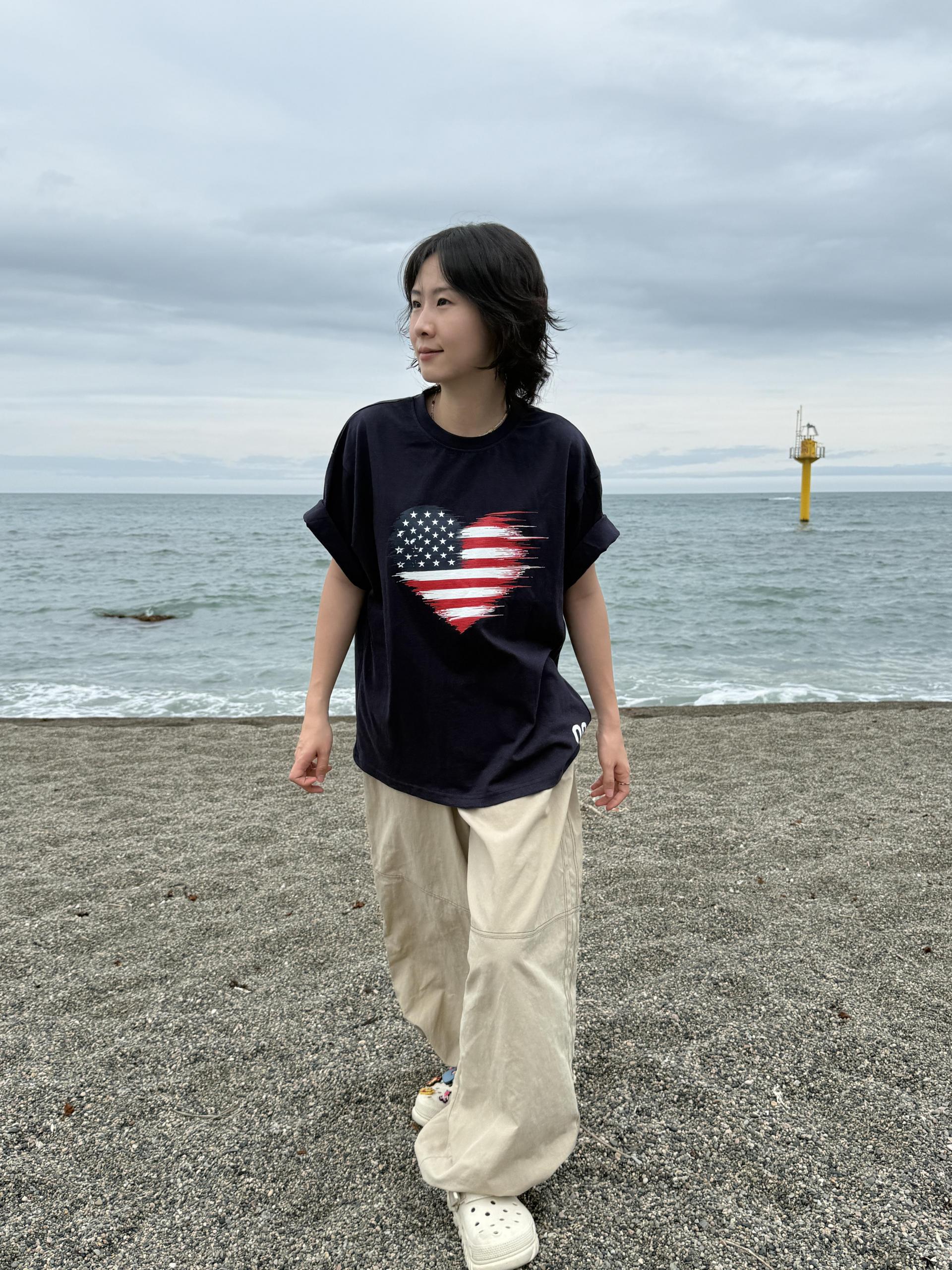 (USNISEX) Vintage USA Heart Tee