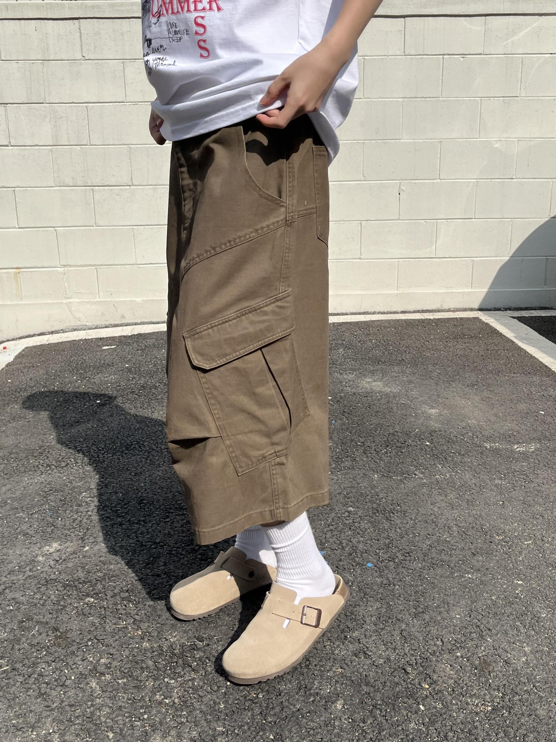 (UNISEX) Line Cargo Bermuda Pants
