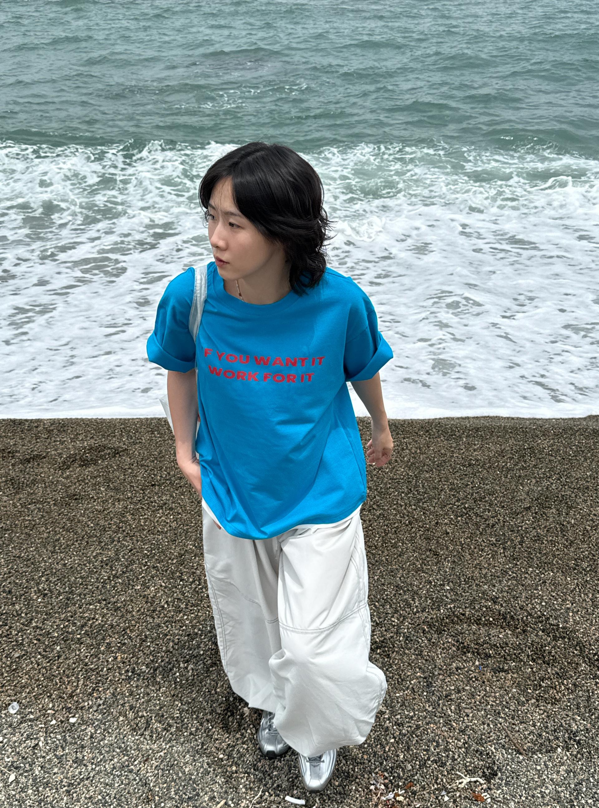 (UNISEX) Layered Slogan Tee