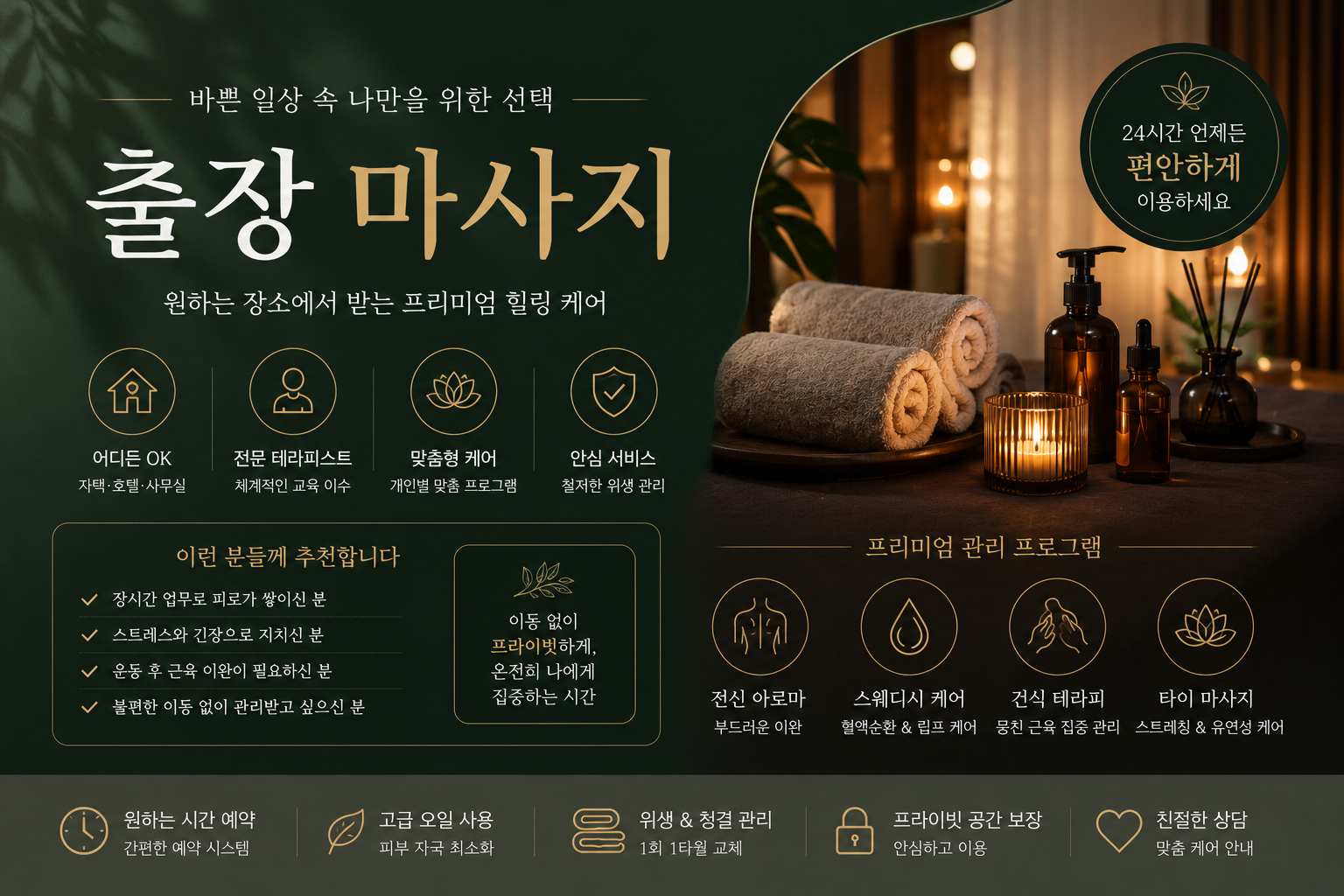 이동 출장 마사지 전신 림프 마사지 솔루션 │ 몸의 무거움을 줄이고 컨디션 회복을 돕는 전문 관리 홈케어
