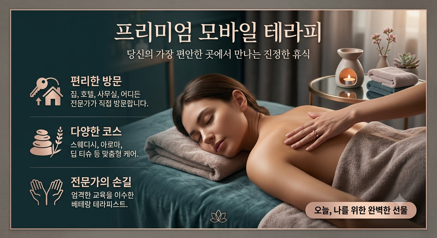 원흥동 출장 마사지 숙면유도 집중 케어 편안한 환경에서 진행되는 맞춤형 홈케어 서비스