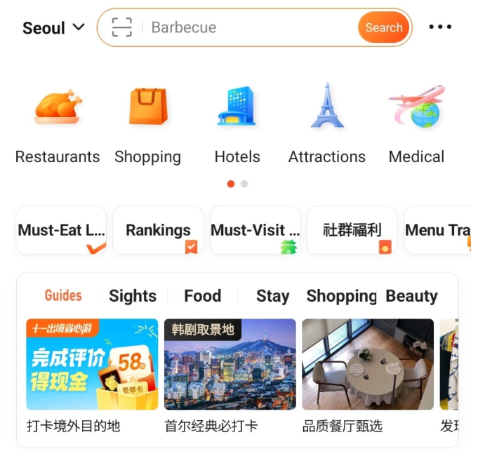 따종디엔핑 인앱 화면