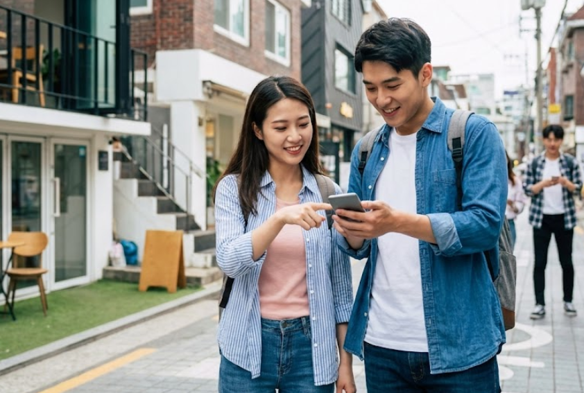 여행 중인 중국인 관광객