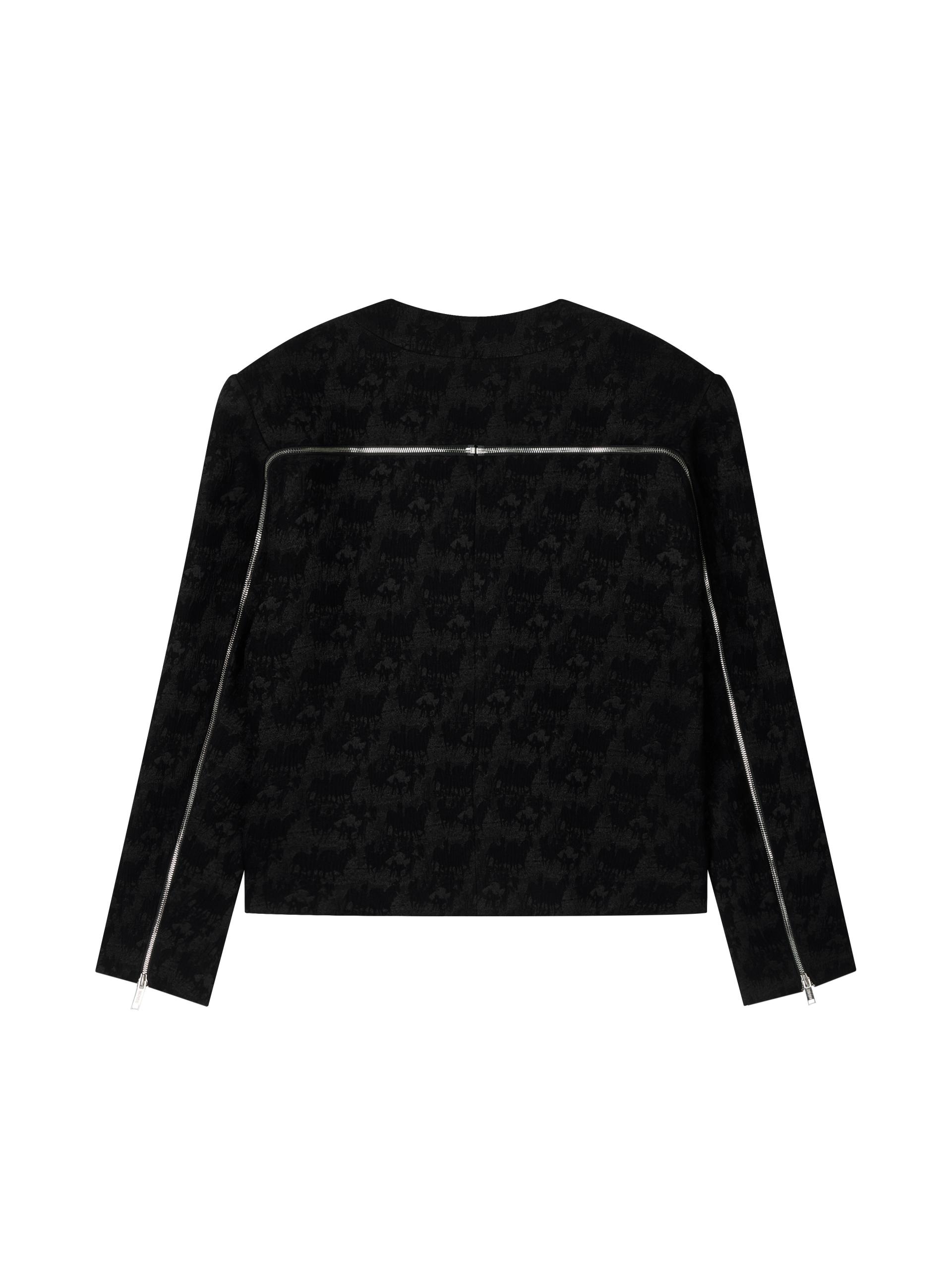 [CO:LLECTION] PEAKED COLLARLESS ZIPPER SUIT JACKET