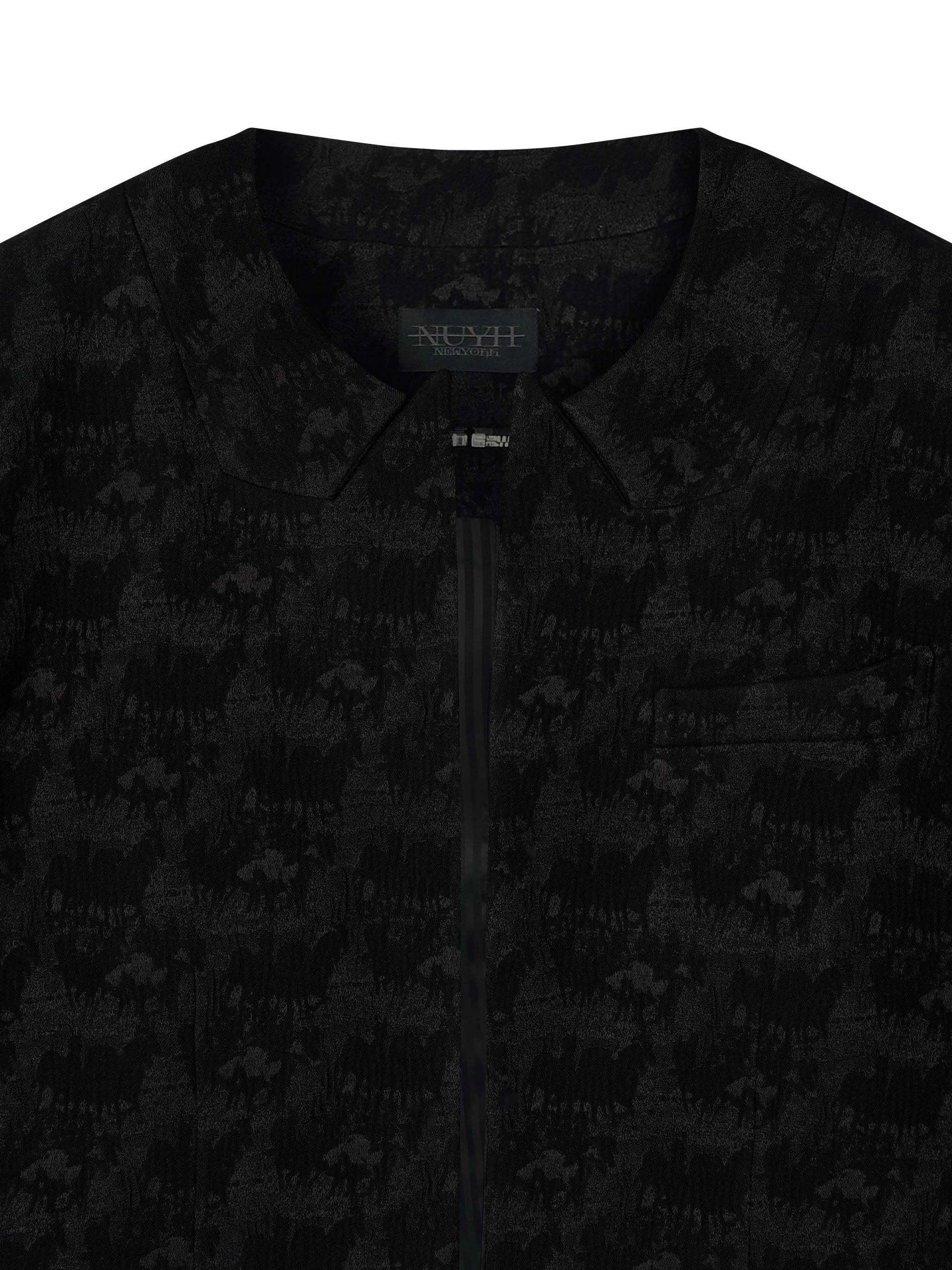 [CO:LLECTION] PEAKED COLLARLESS ZIPPER SUIT JACKET