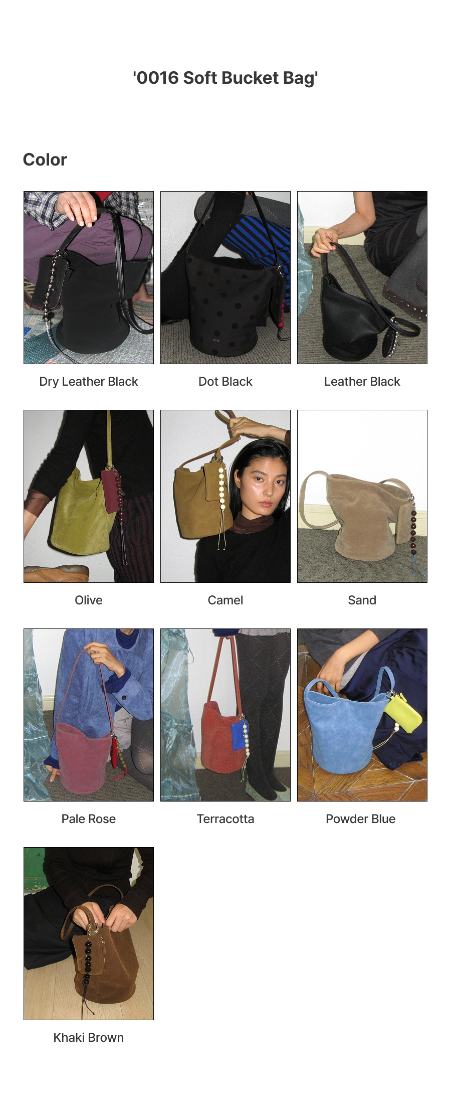 [2차:10/30예약출고] 0016 Soft Bucket Bag_Khaki Brown