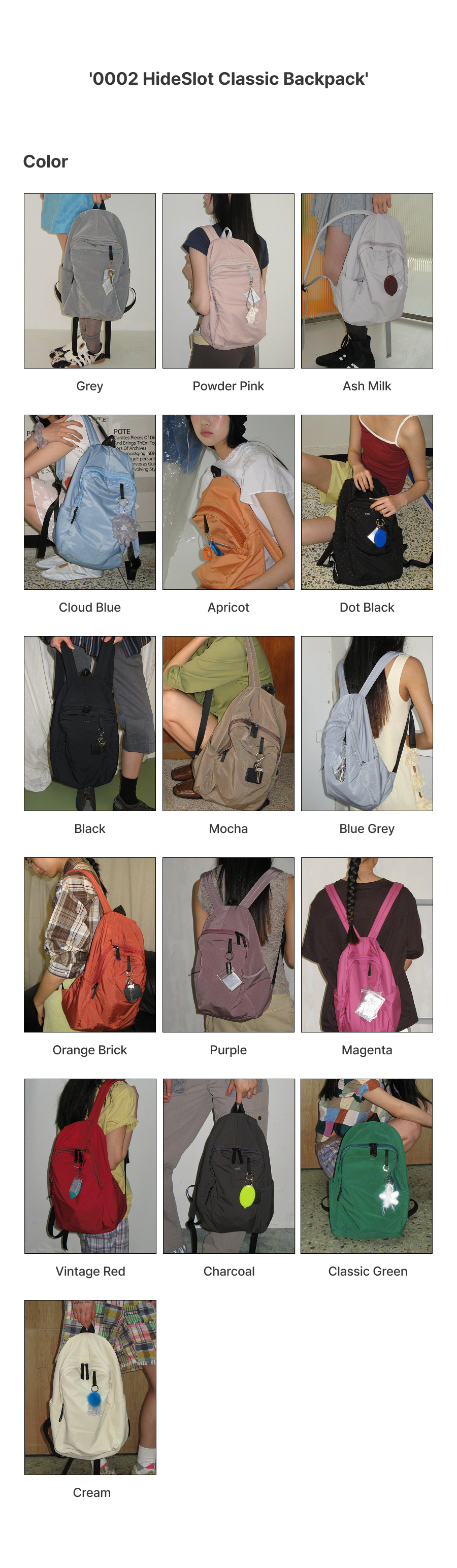 [10차리오더:바로출고] 0002 HideSlot Classic Backpack _Magenta