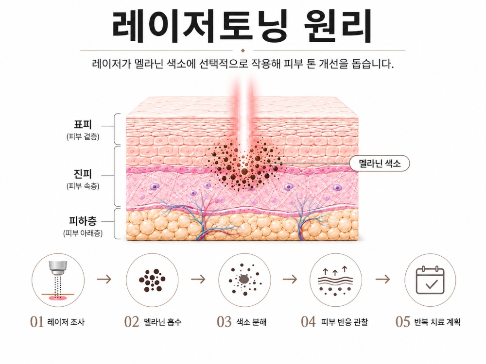 레이저토닝 멜라닌 색소 작용 원리