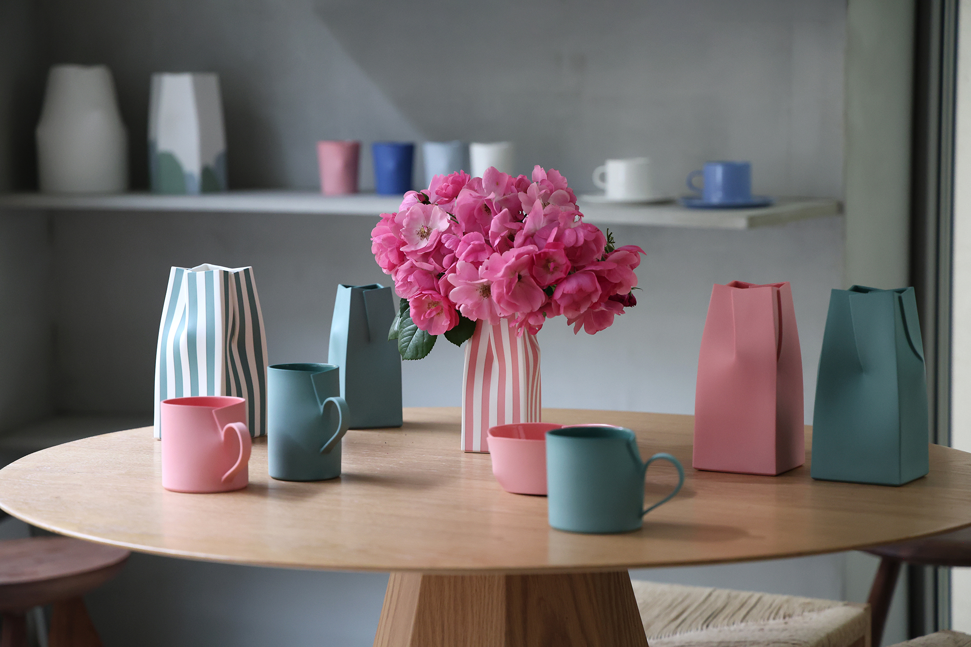 Cut & Fold Vase (teal green) - 컷&폴드 화병 (틸 그린)