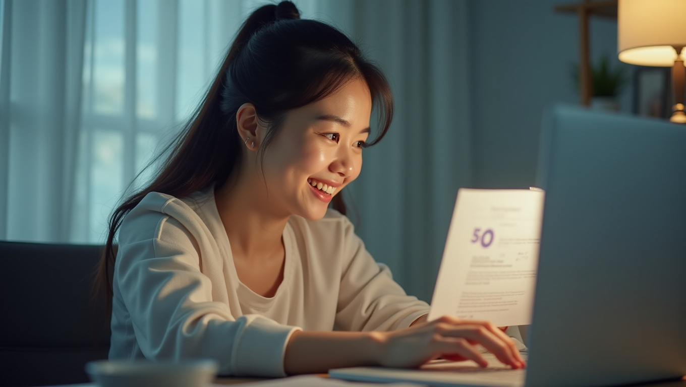 저렴한 항공권을 찾고 있는 여성의 모습