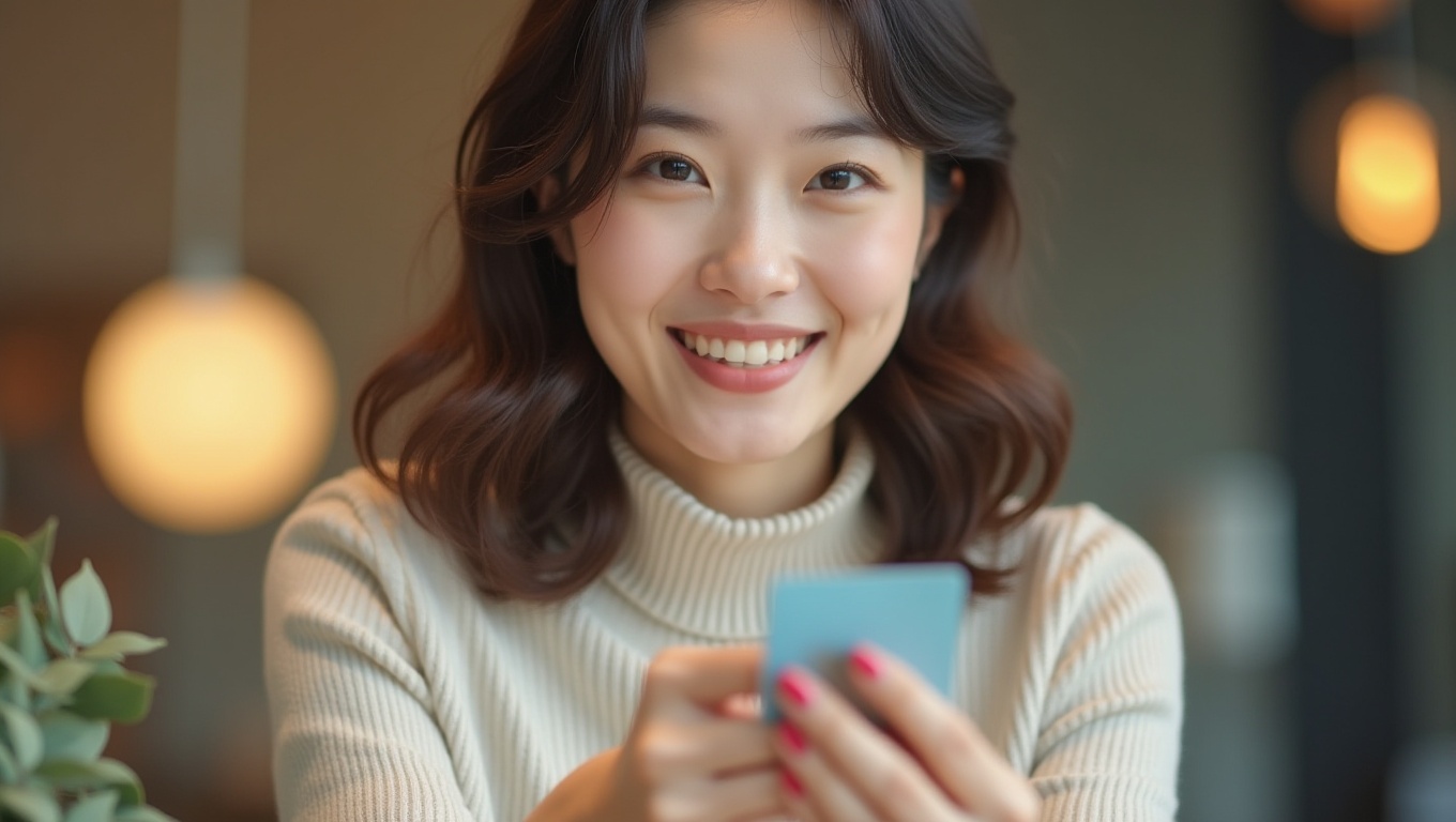 신용카드 현명하게 사용하는 여성의 모습
