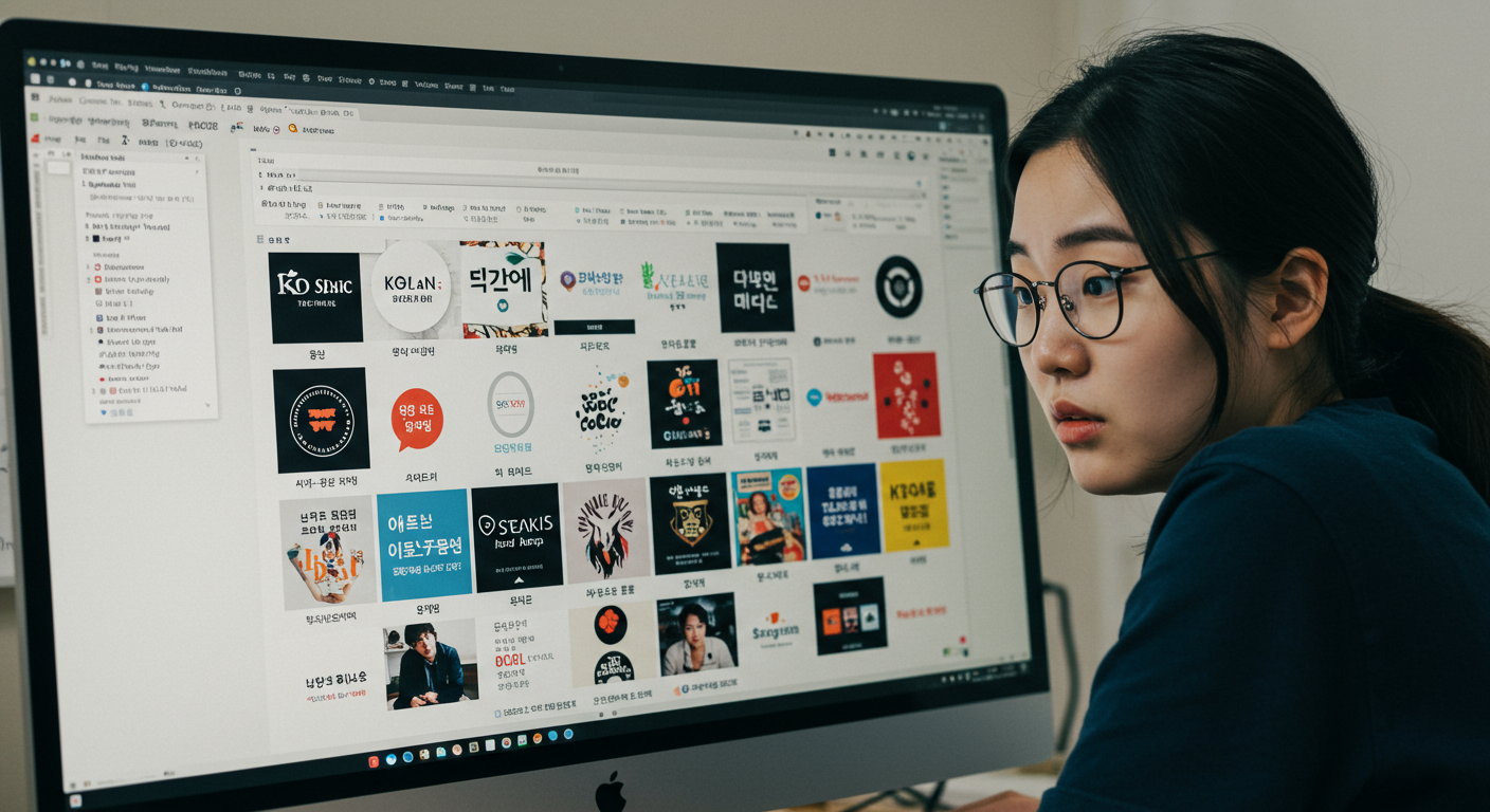 다양한 전자책 출판 플랫폼이 컴퓨터 화면에 보이는 모습과 혼란스러워하는 작가