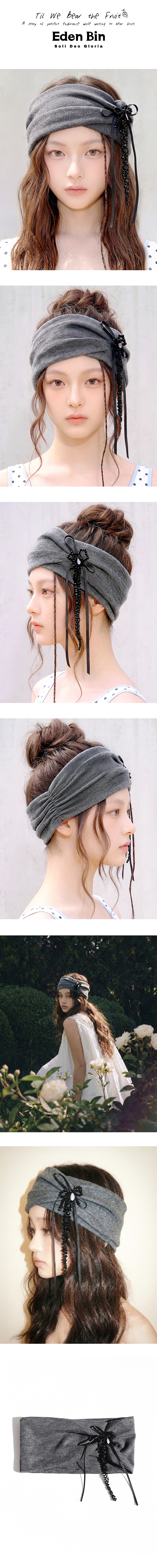 [2nd Re-order] Berry of Toil Hairband Dark Gray Melange