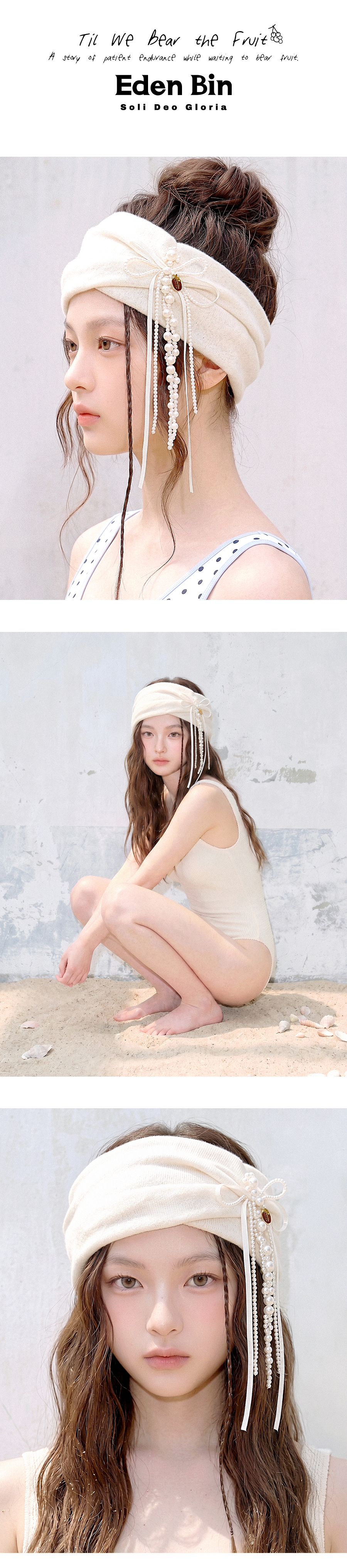 [2nd Re-order] Berry of Tears Hairband Oatmeal Ivory