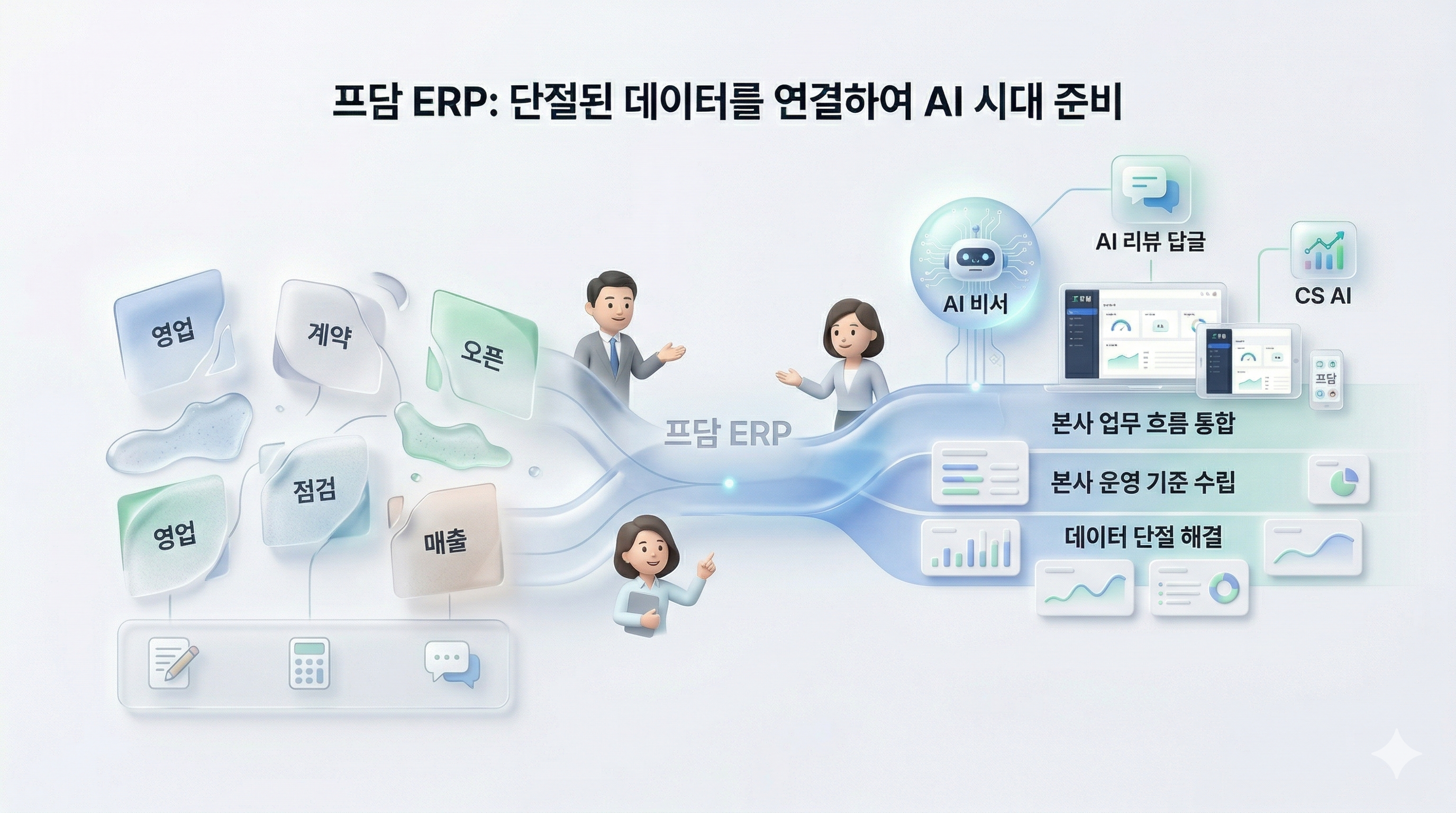 프랜차이즈 ERP 프담 본사 업무 흐름