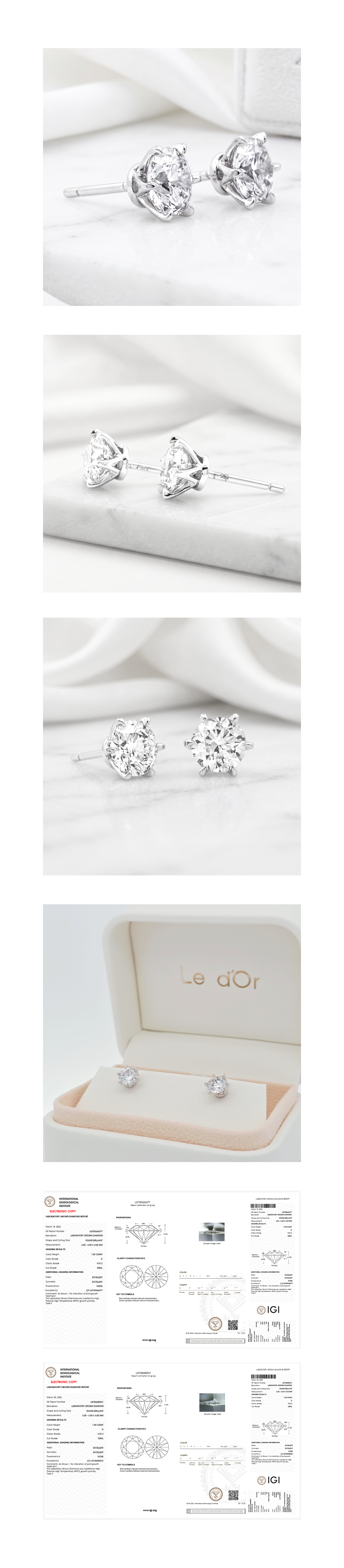 Élise Solitaire Earrings 엘리제 솔리테어 이어링 1캐럿